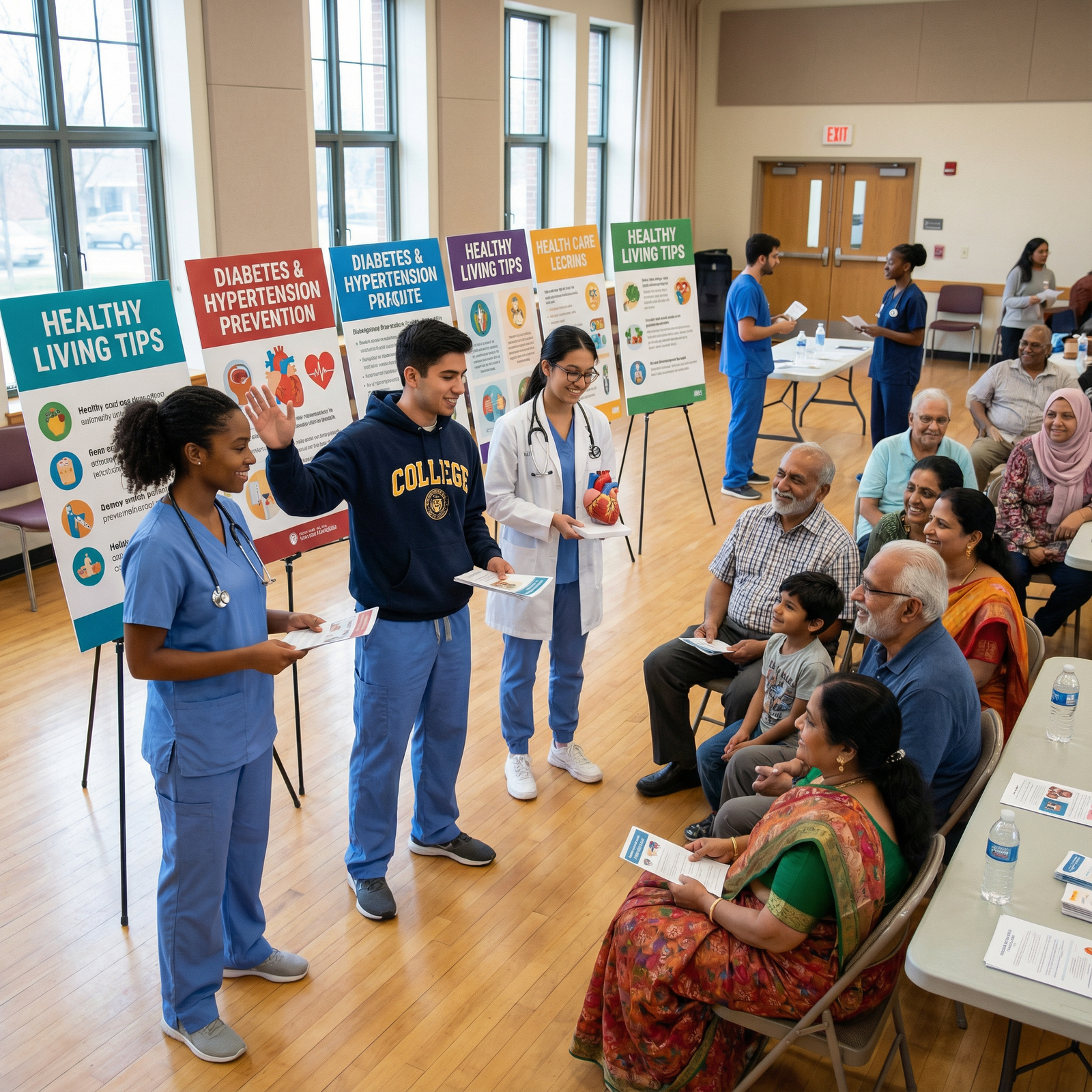 Students leading a community health education session - clinical volunteering for Top 10 Clinical Volunteering Opportunities