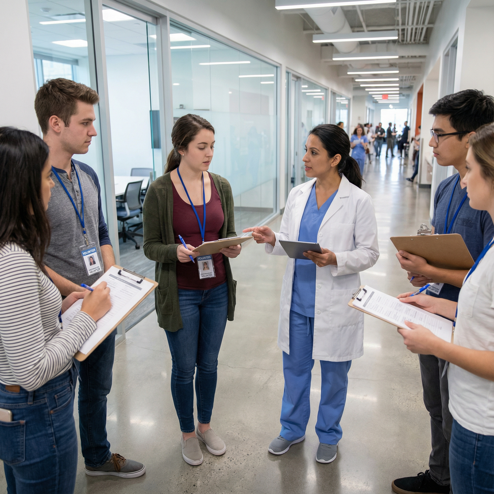 Clinical volunteers being oriented in a hospital environment - clinical volunteering for Unlocking Clinical Volunteering: Ess