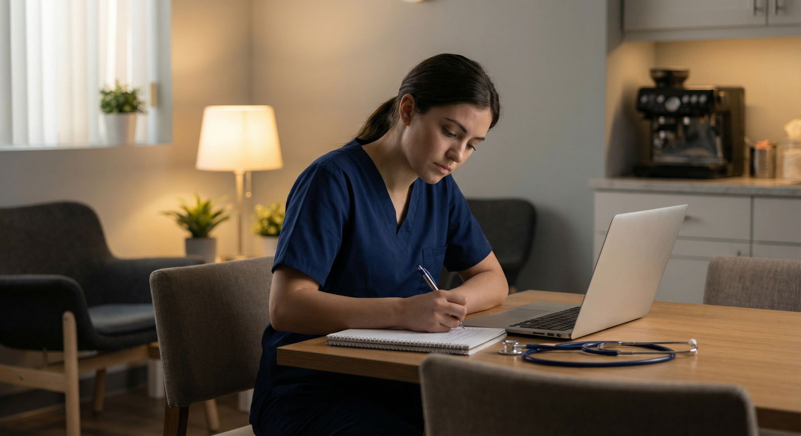 Clinical volunteer reflecting and taking notes after a hospital shift - Clinical Volunteering for Discover Top Clinical Volun