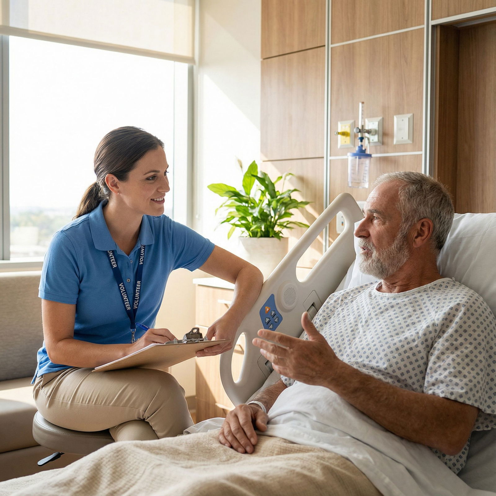 Medical volunteer offering comfort to a patient - clinical volunteering for Unlocking Growth: 5 Surprising Advantages of Clin