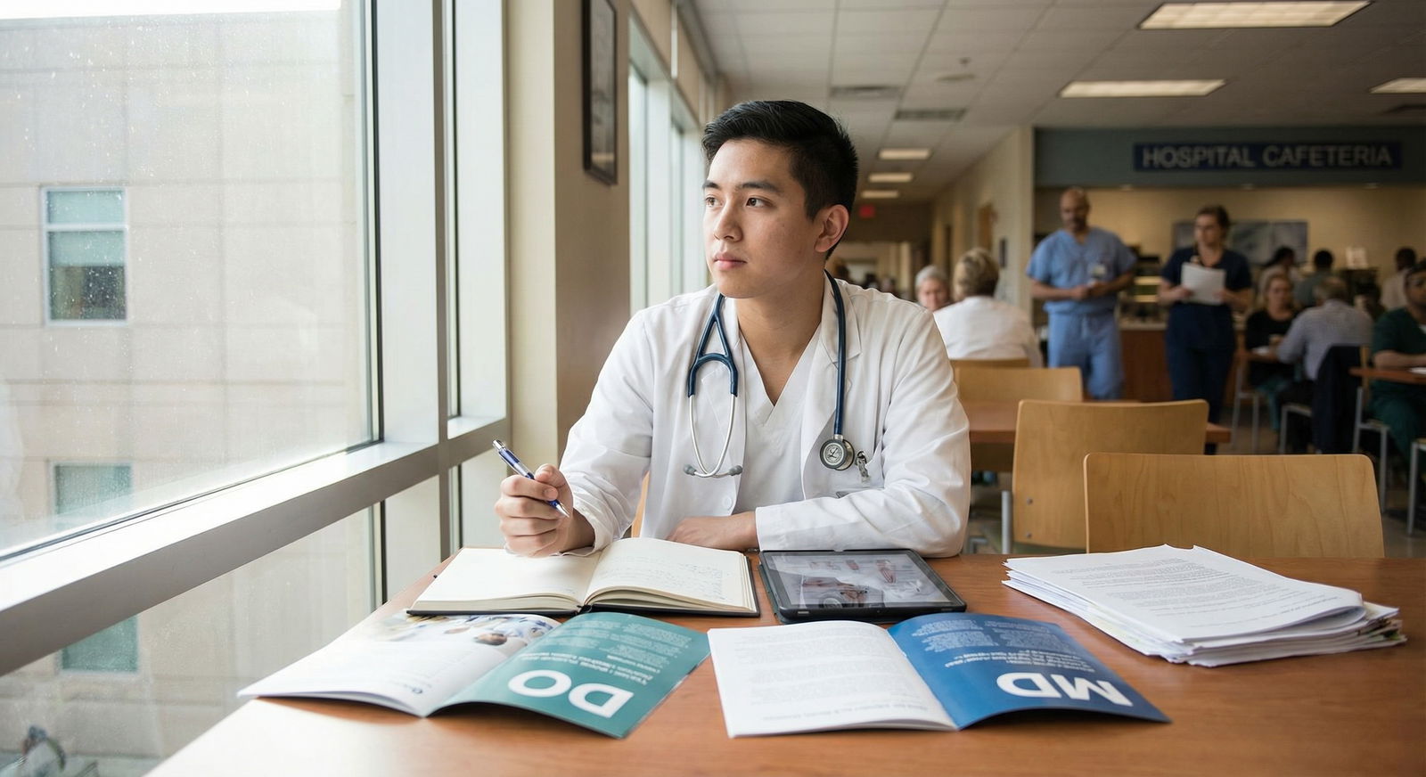 Medical student reflecting on DO vs MD career path - Medical Education for Navigating Your Path: DO vs MD in Medical Educatio