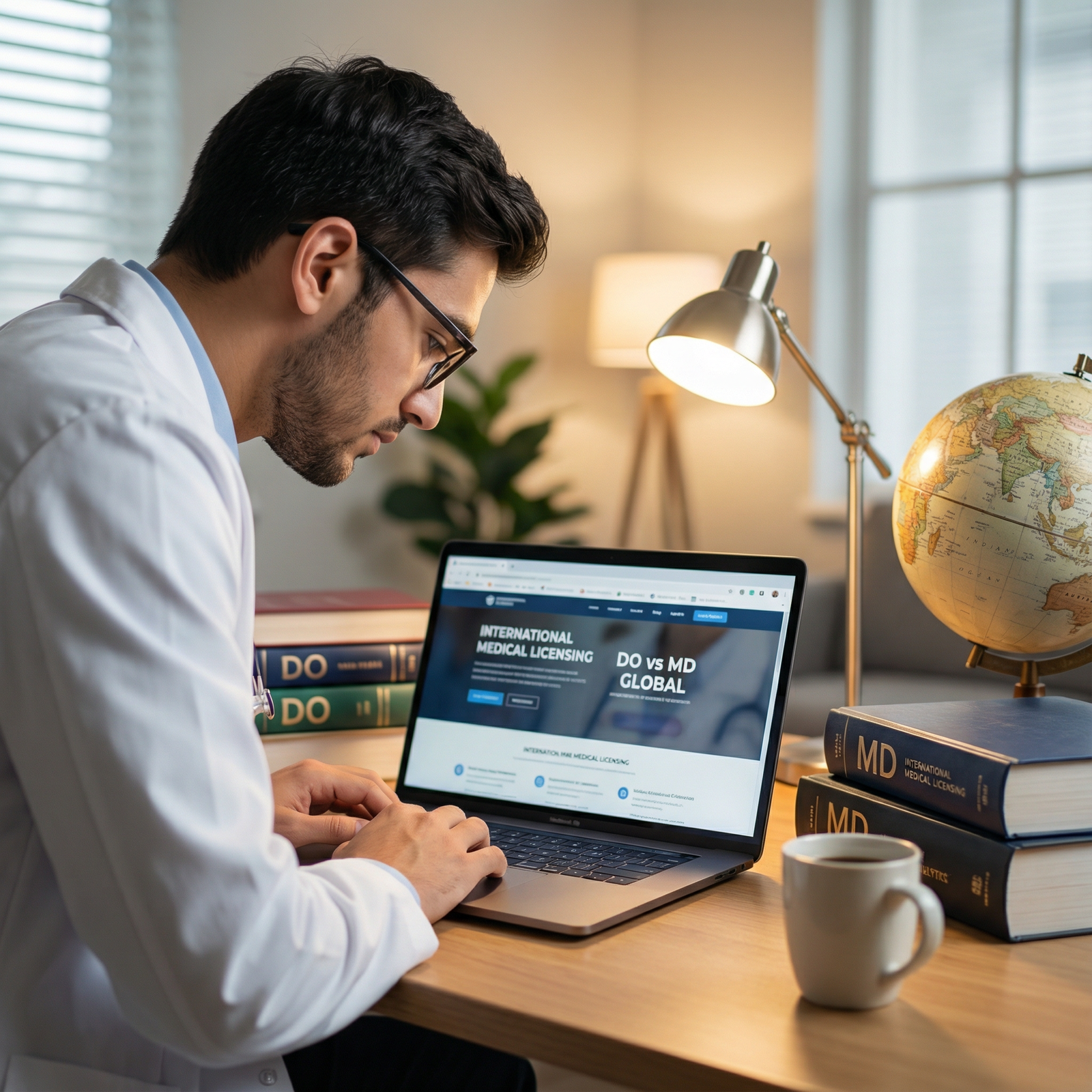 Medical student researching DO and MD global opportunities - DO vs MD for Global Perspectives on DO vs MD: Understanding Inte