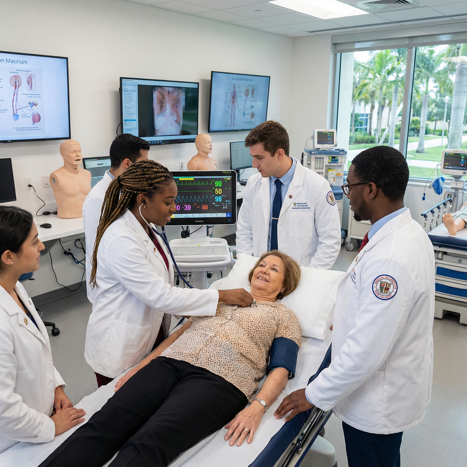 Caribbean medical students during clinical skills training - International Medical Graduates for Mastering Your Path: Transit
