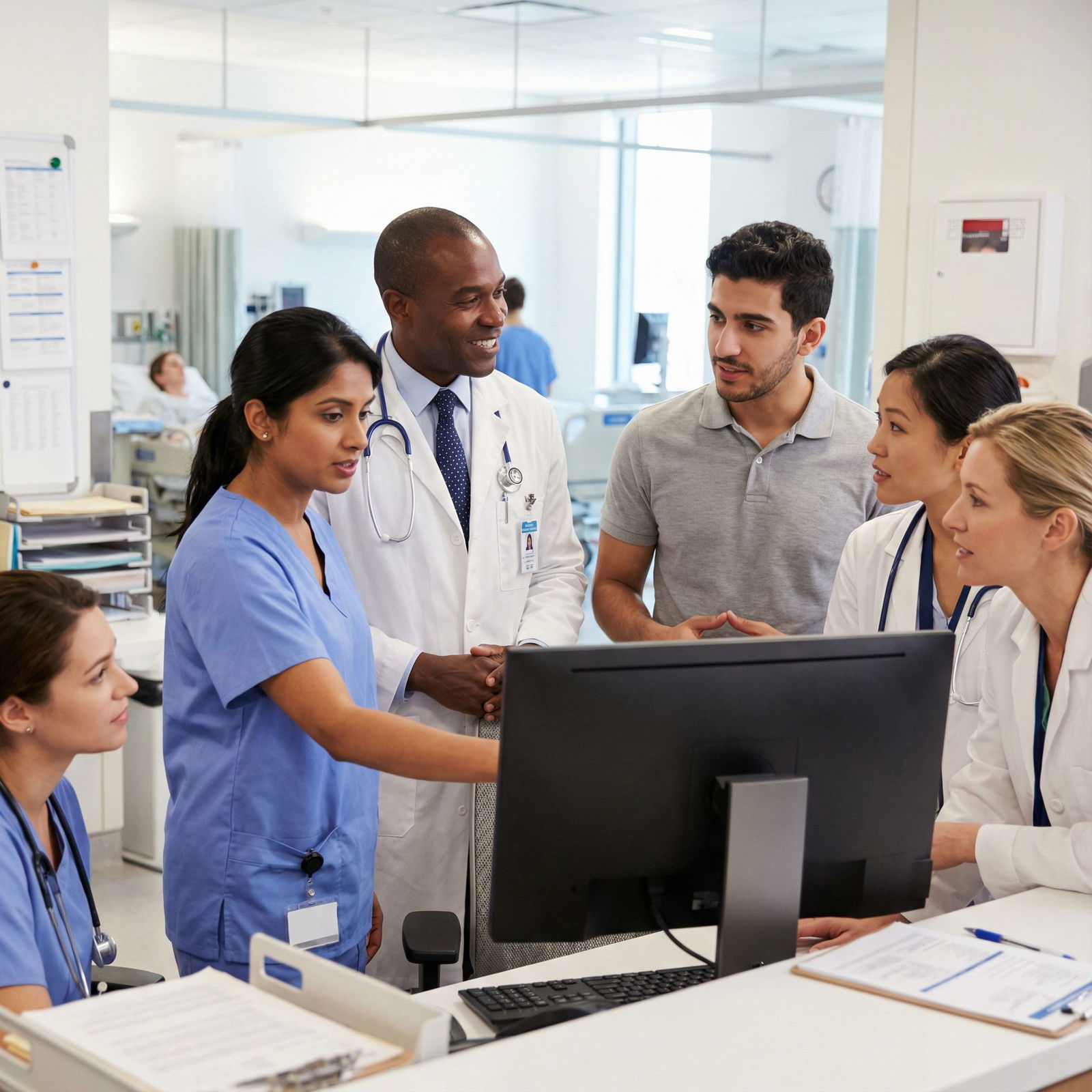 International medical graduates collaborating in a teaching hospital - International Medical Graduates for Navigating the IMG