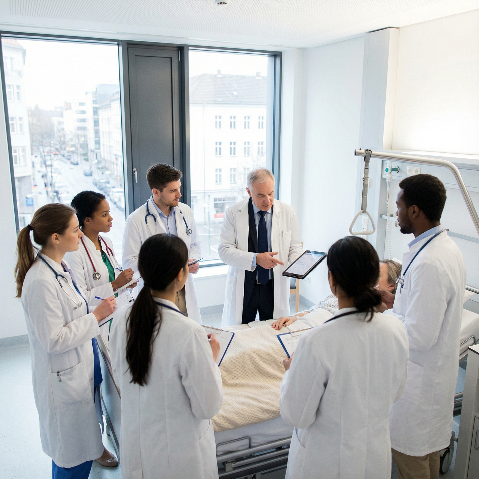 Medical students in a European teaching hospital during clinical rounds - European Medical Schools for Your Ultimate Guide to