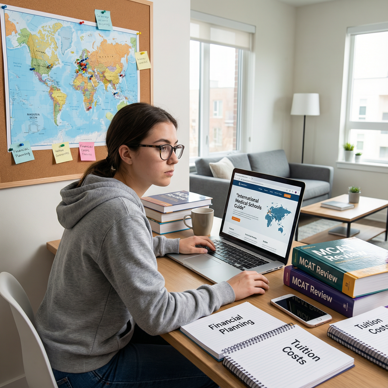 Medical student researching international medical schools online - International Medical Schools for Exploring International