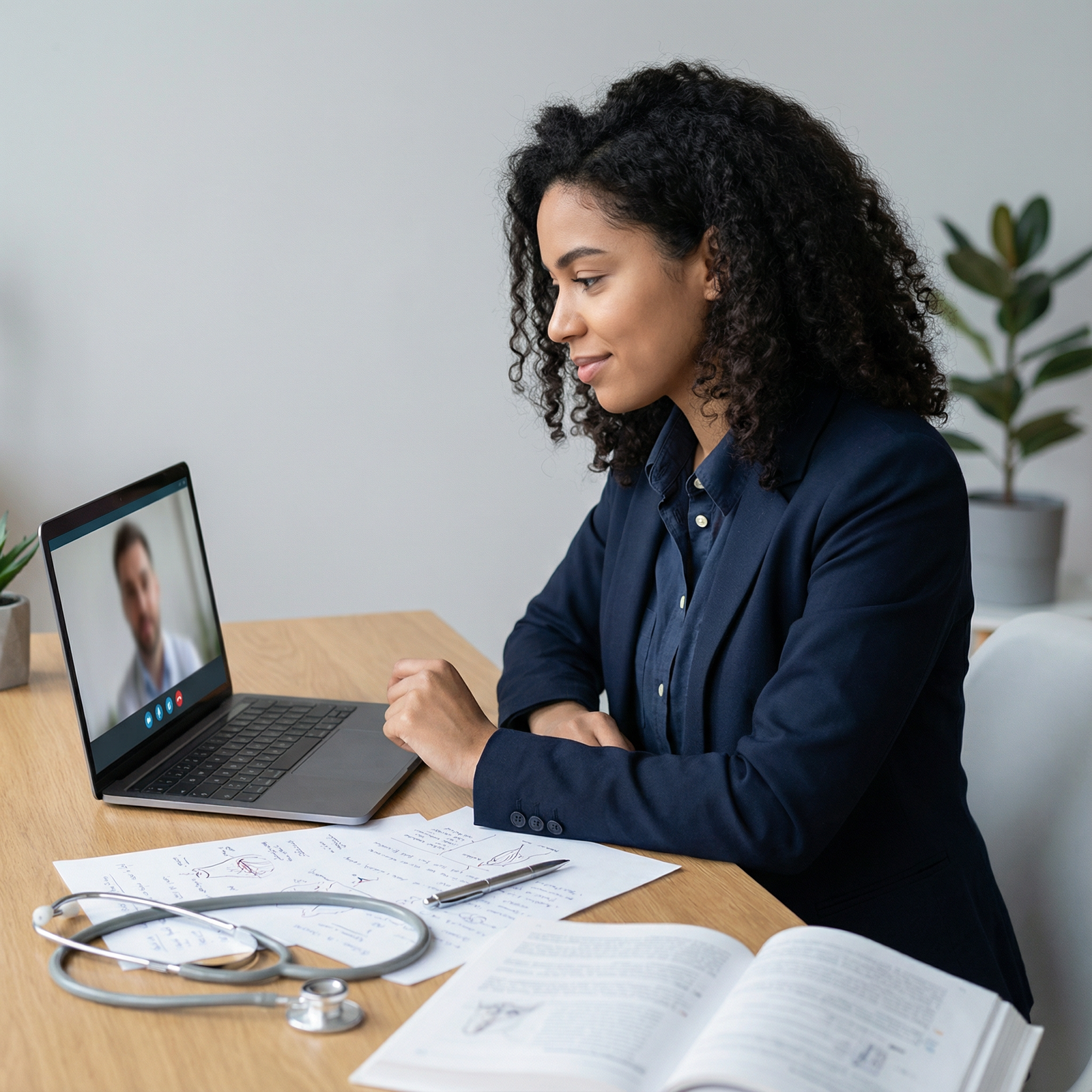 Medical student practicing for a virtual medical school interview Medical student practicing for a virtual medical school interview - Medical School for Essential Medical School Interview Pre