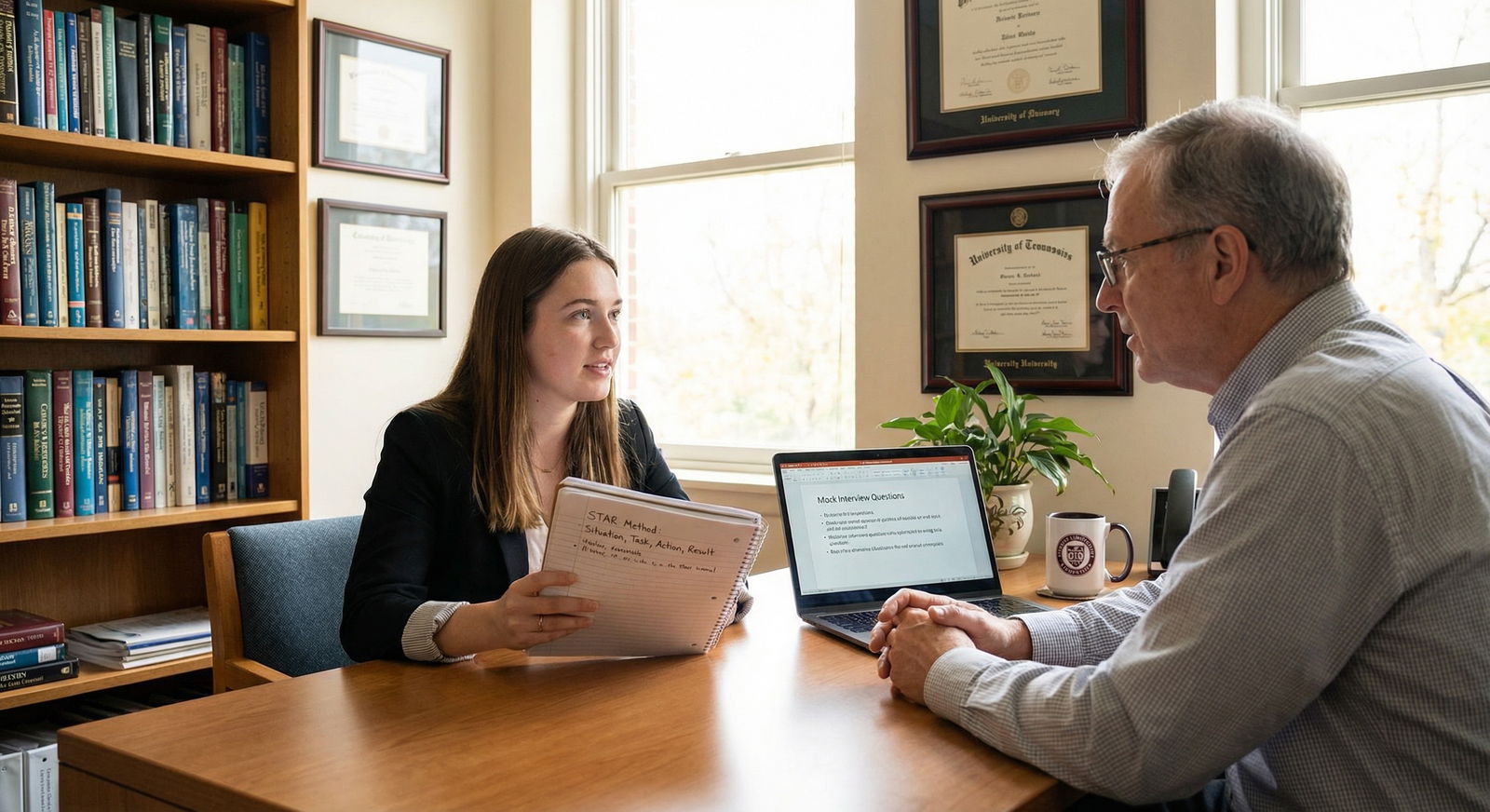 Medical school applicant practicing behavioral interview questions - Medical School Interviews for Mastering Medical School I