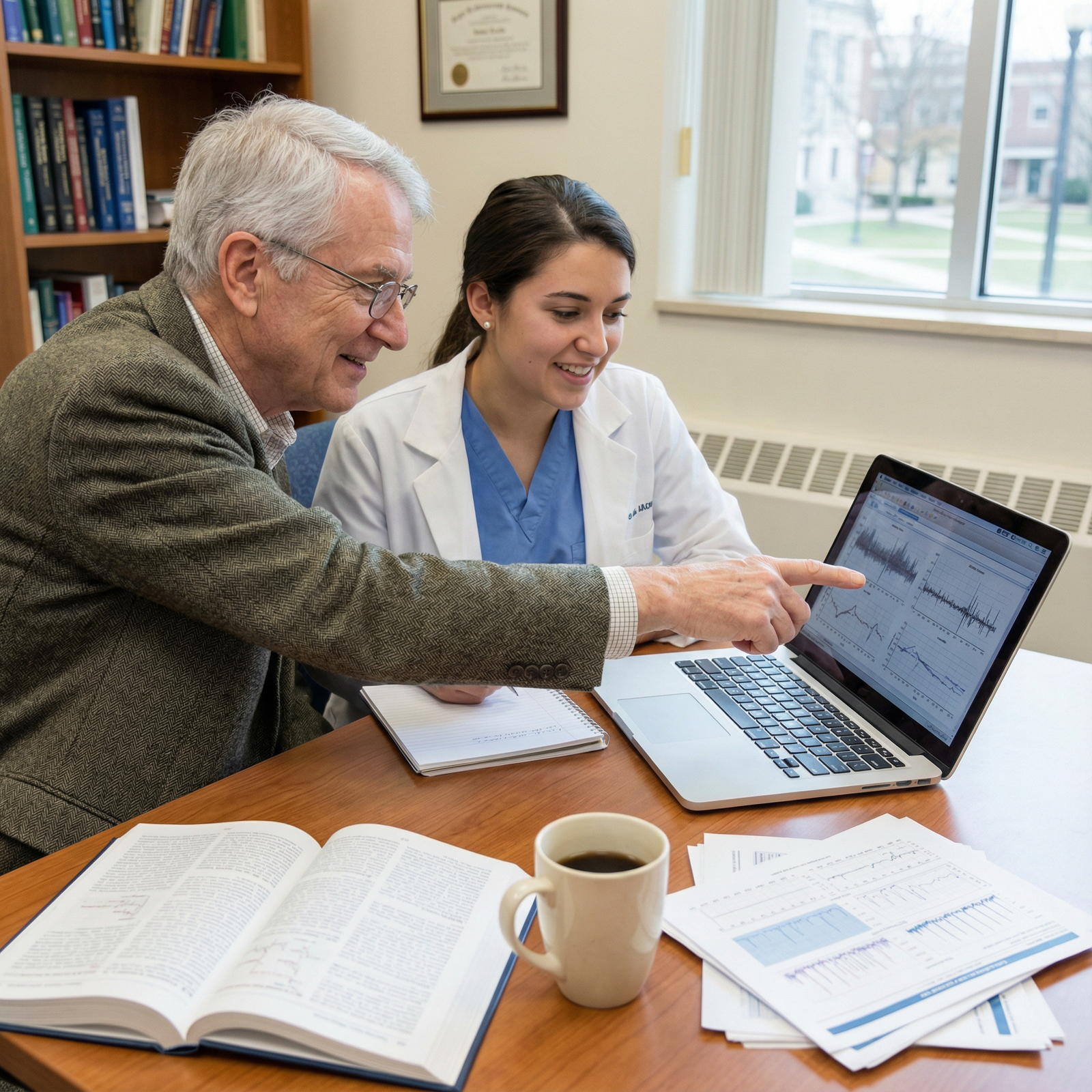 Medical mentor and mentee discussing research Medical mentor and mentee discussing research - Mentorship for Unlocking Strong Recommendation Letters: The Power of Mentorsh