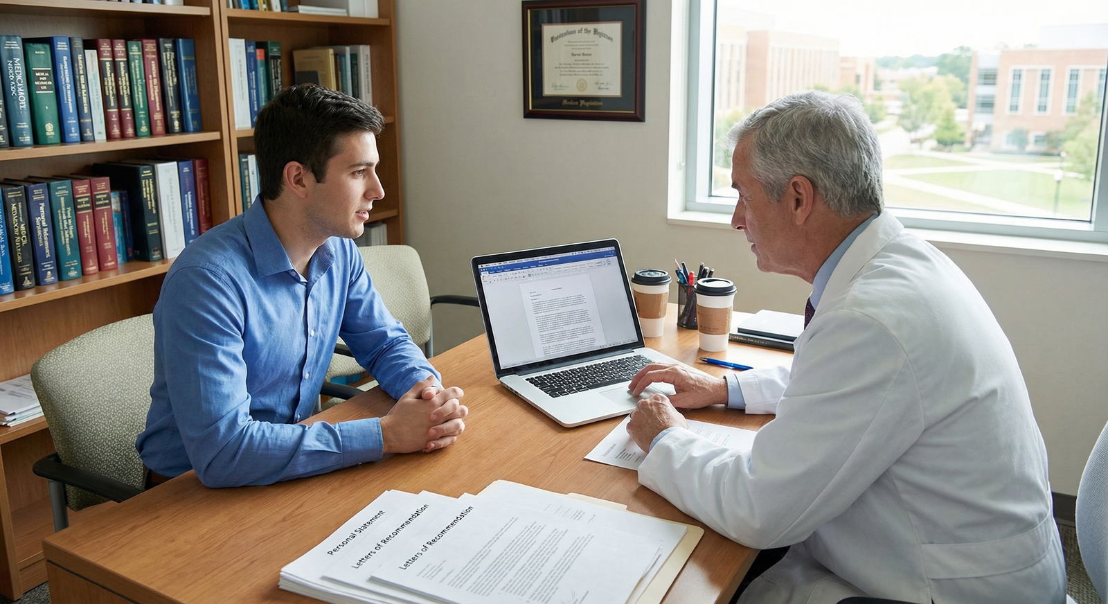 Medical student reviewing application materials with mentor before submitting - Mentorship for Mastering Mentorship: Secure P