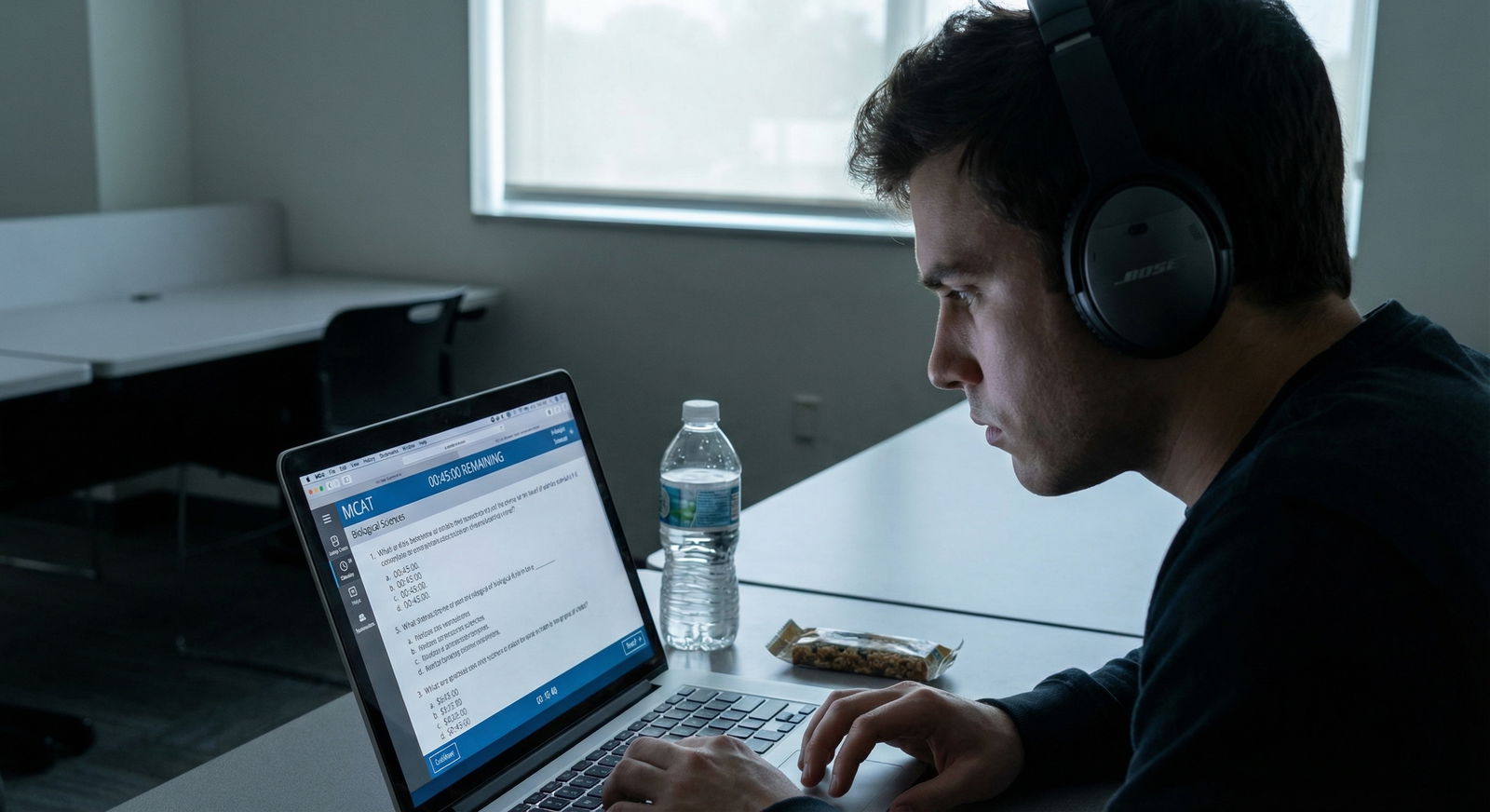 Student taking an MCAT full-length practice exam under test-like conditions - MCAT Preparation for 30-Day MCAT Preparation: P