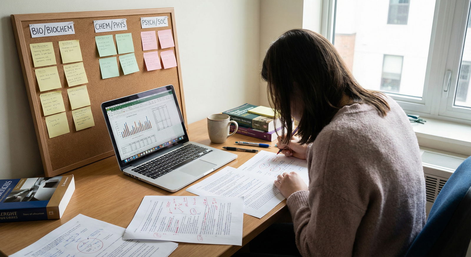 Student reviewing MCAT practice test results and notes - MCAT Preparation for Mastering MCAT Preparation: Turning Practice Te