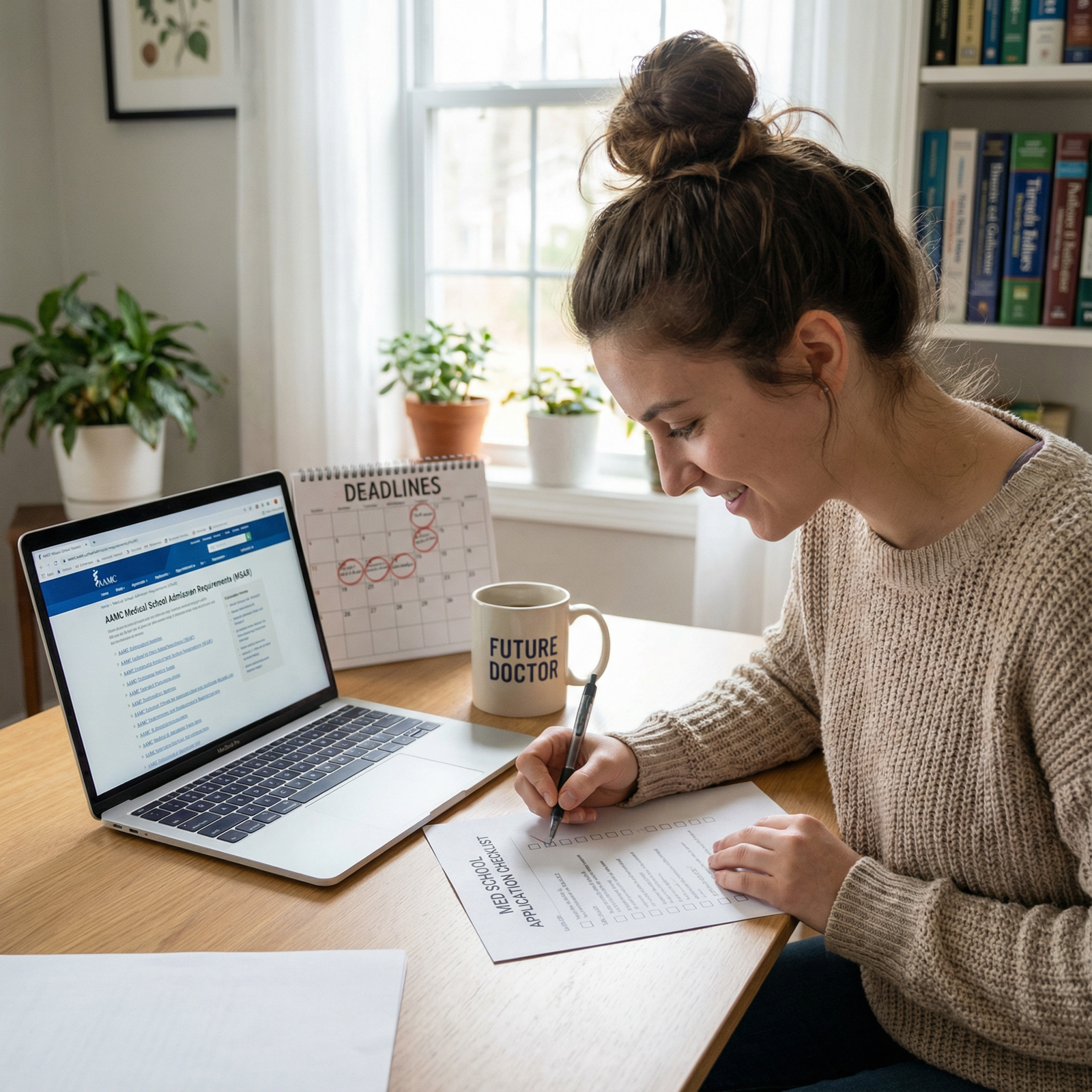 Medical school applicant reviewing checklist before submission Medical school applicant reviewing checklist before submission - Medical School for Essential Last-Minute Application Tips fo