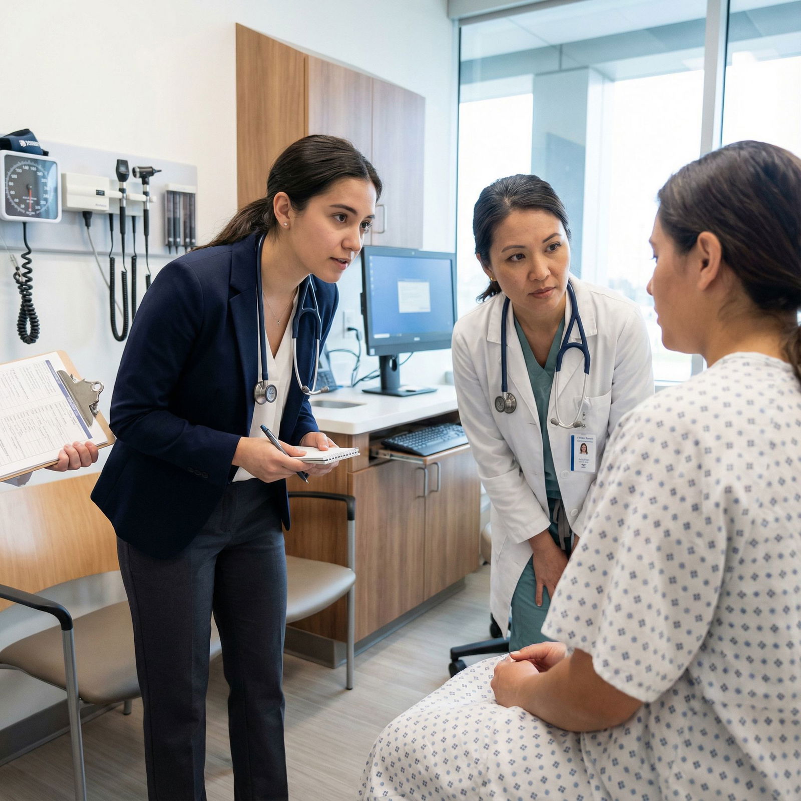 Pre-med student shadowing a physician in clinic Pre-med student shadowing a physician in clinic - medical school for 5 Essential Tips for Writing a Winning Medical School Pe