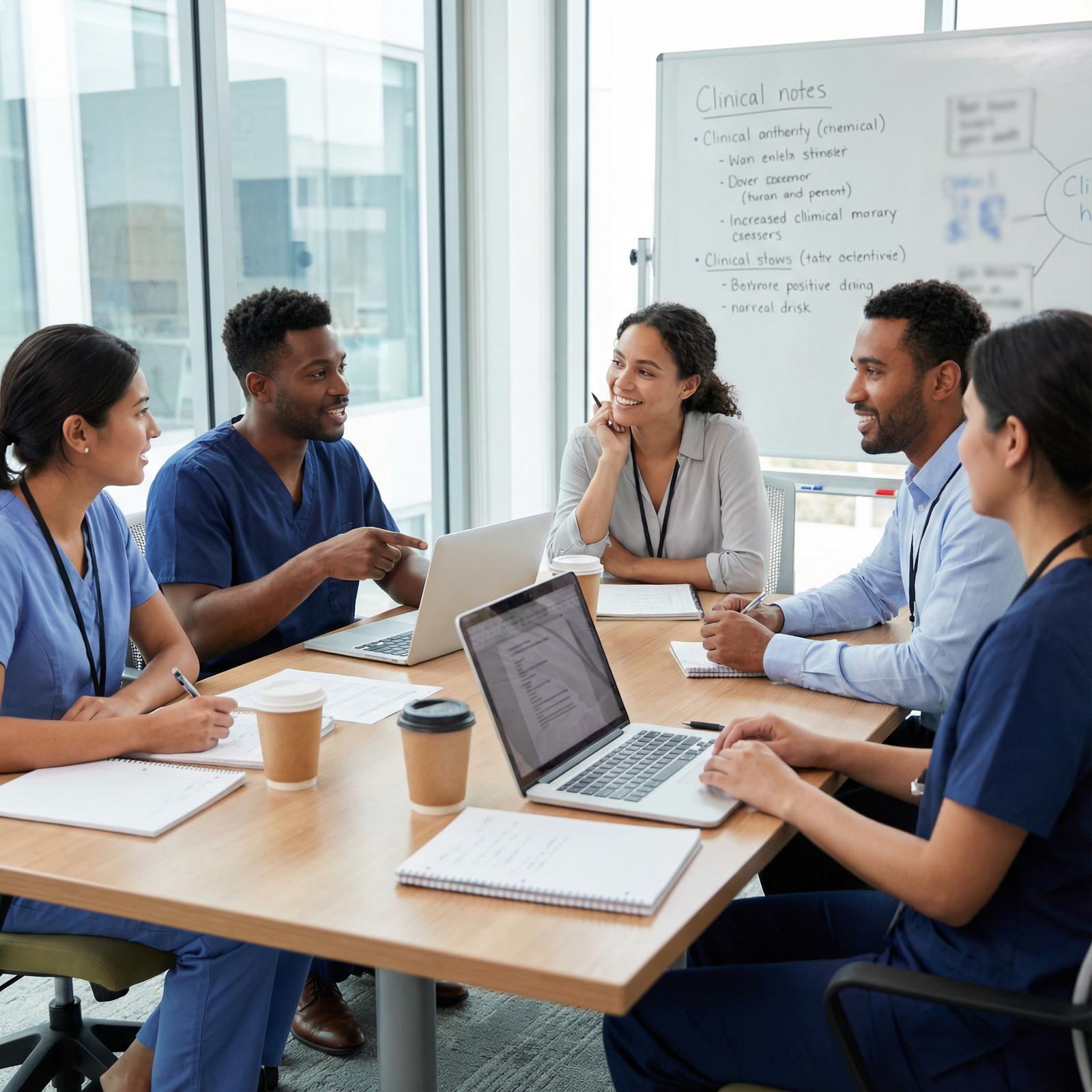 Group of medical students debriefing after a shadowing session - Medical Shadowing for Unlocking Clinical Success: Elevate Yo