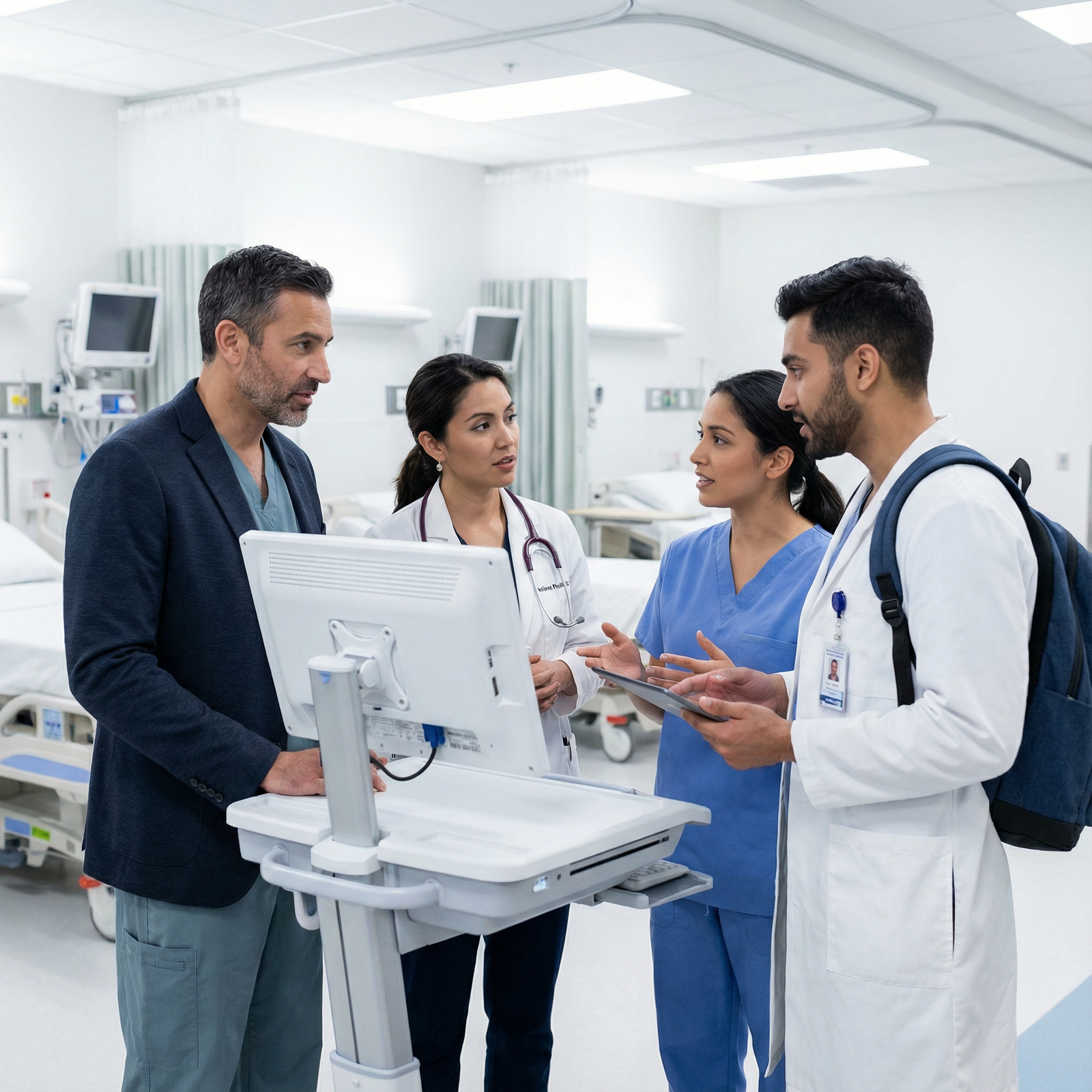 Interprofessional healthcare team collaborating Interprofessional healthcare team collaborating - career transition for Transform Your Past Career into Essential Medical Ski