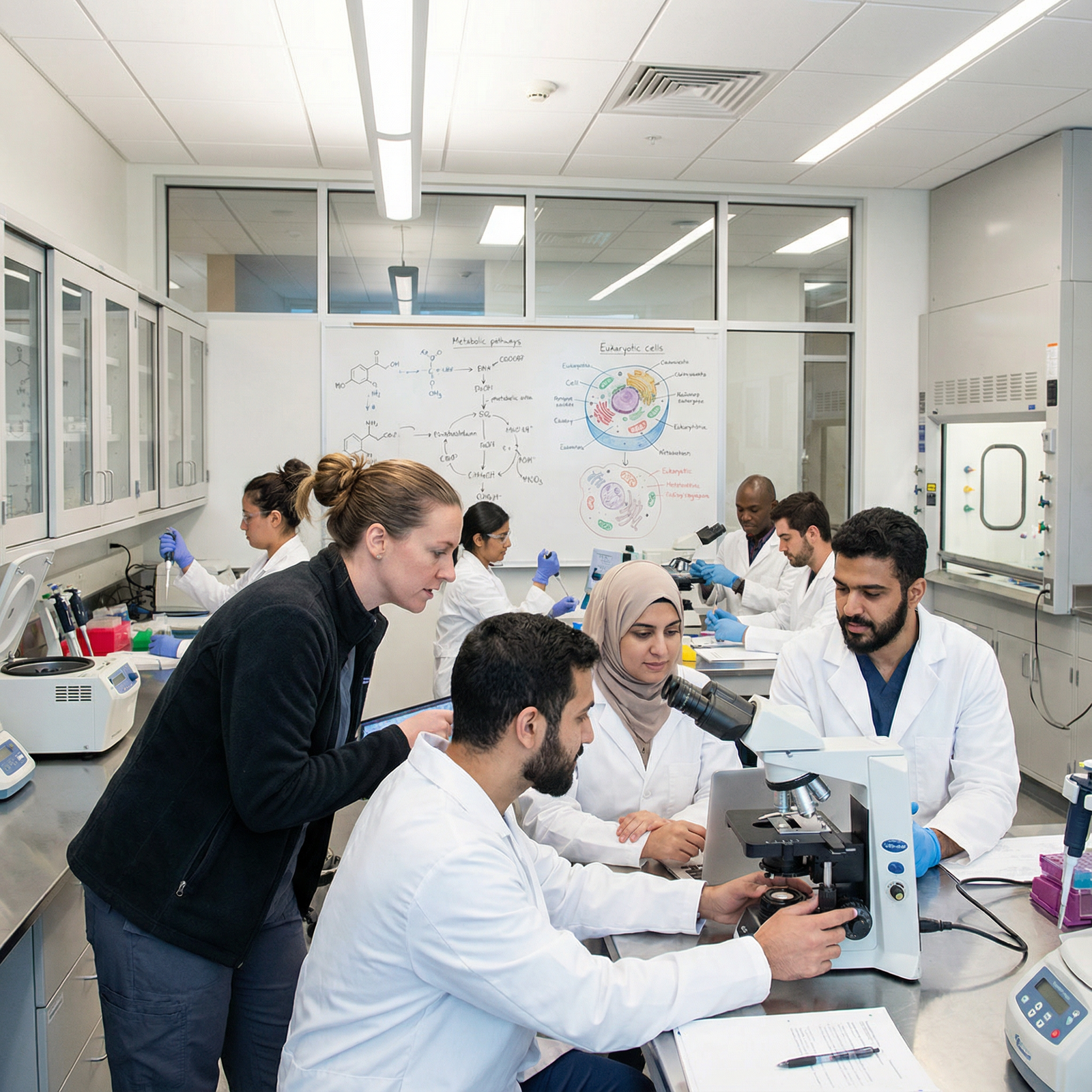 Post-bacc students in an advanced biology lab - Post-baccalaureate Programs for Boost Your Medical School Chances: Benefits o