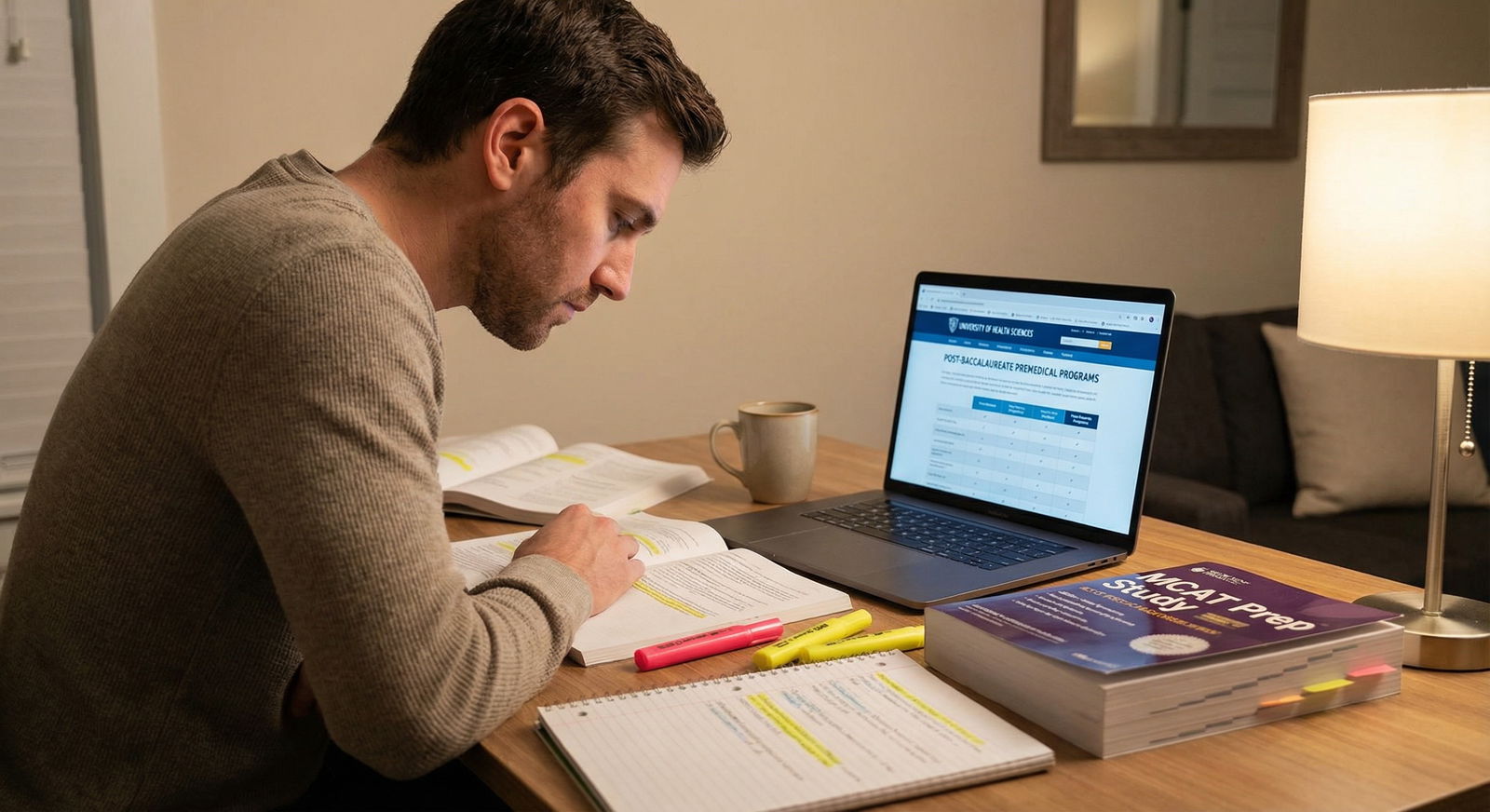 Premed student reviewing post-baccalaureate program options on a laptop - Post-Baccalaureate Programs for Revive Your Medical