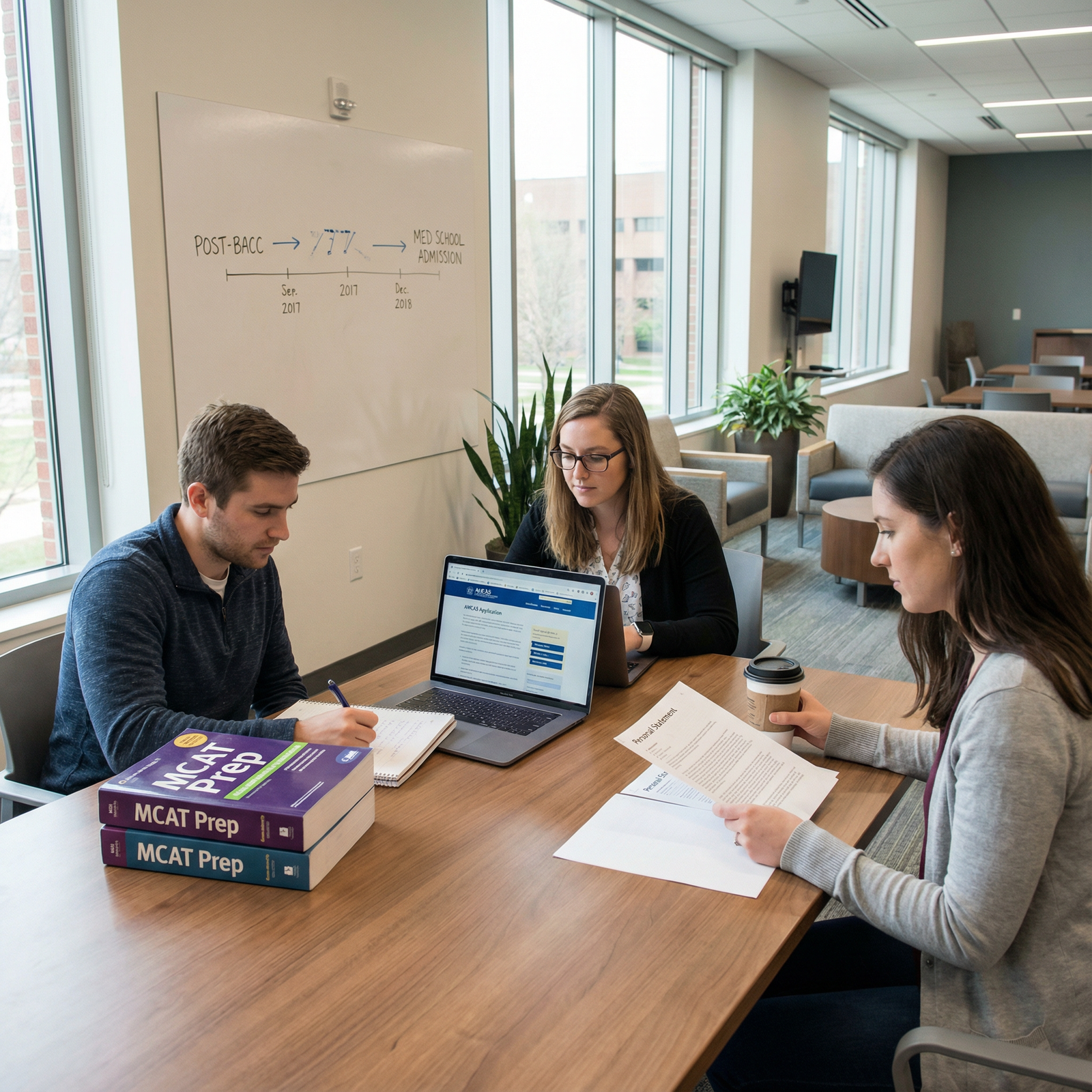 Post-baccalaureate students preparing medical school applications - Post-Baccalaureate Programs for Navigating Post-Baccalaur