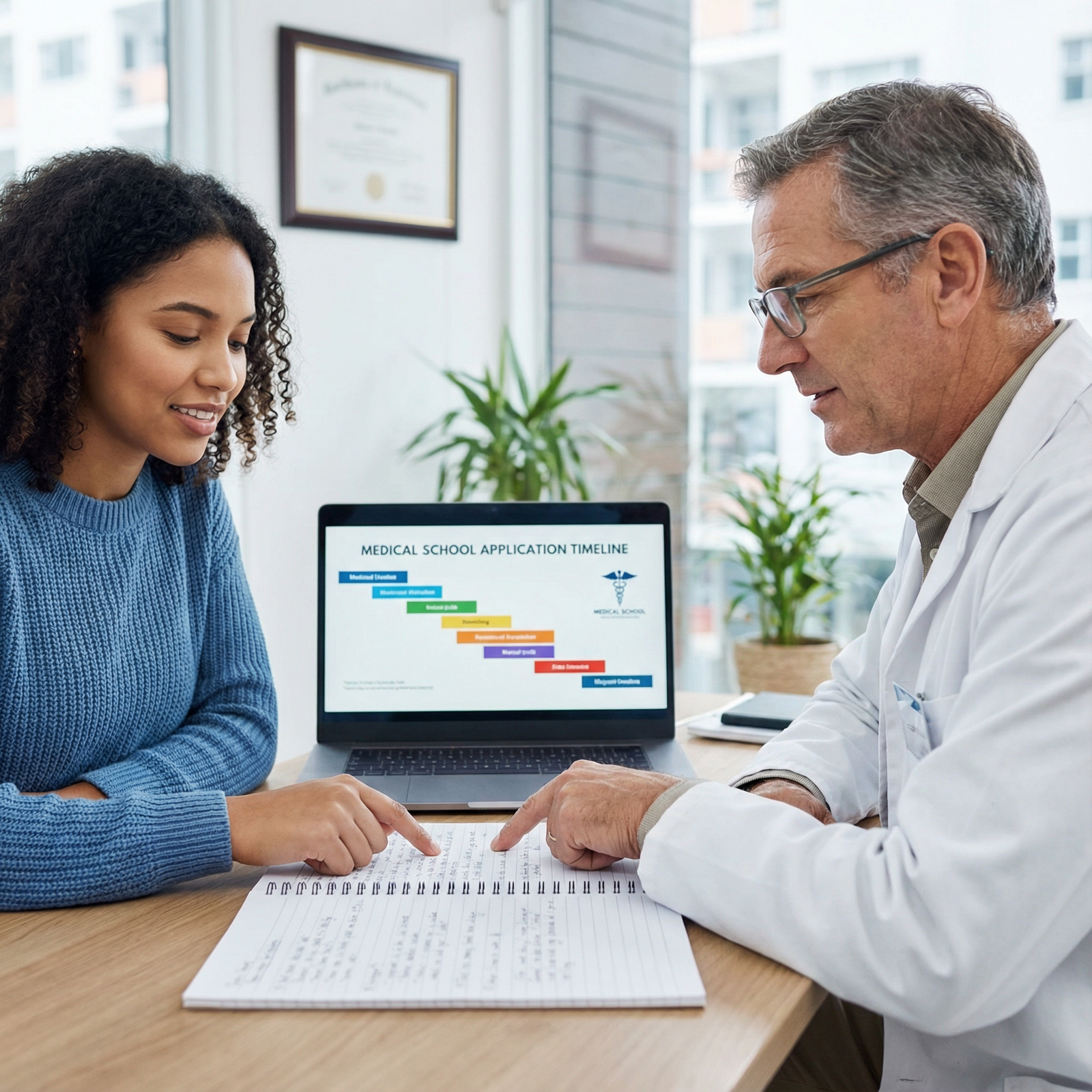 Student and physician mentor reviewing medical school plans Student and physician mentor reviewing medical school plans - Mentorship for Unlock Your Potential: The Essential Role of Men