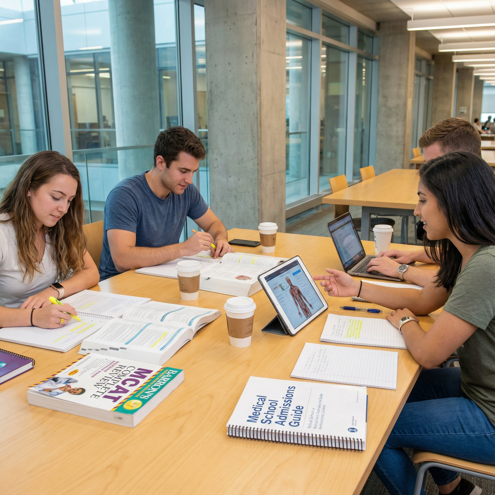 Pre-med students studying together and preparing for medical school - Pre-Med Programs for Mastering Your Pre-Med Path: Essen