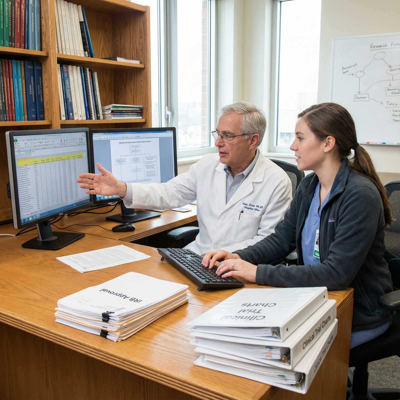 Medical student shadowing a mentor in a clinical research setting - Medical Research for Kickstart Your Medical Research Jour