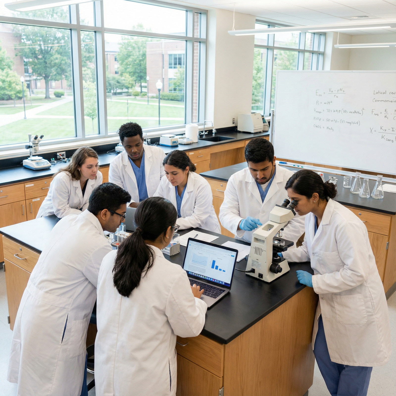 Aspiring medical student conducting research in a modern laboratory - Medical Research for Essential Toolkit for Aspiring Med