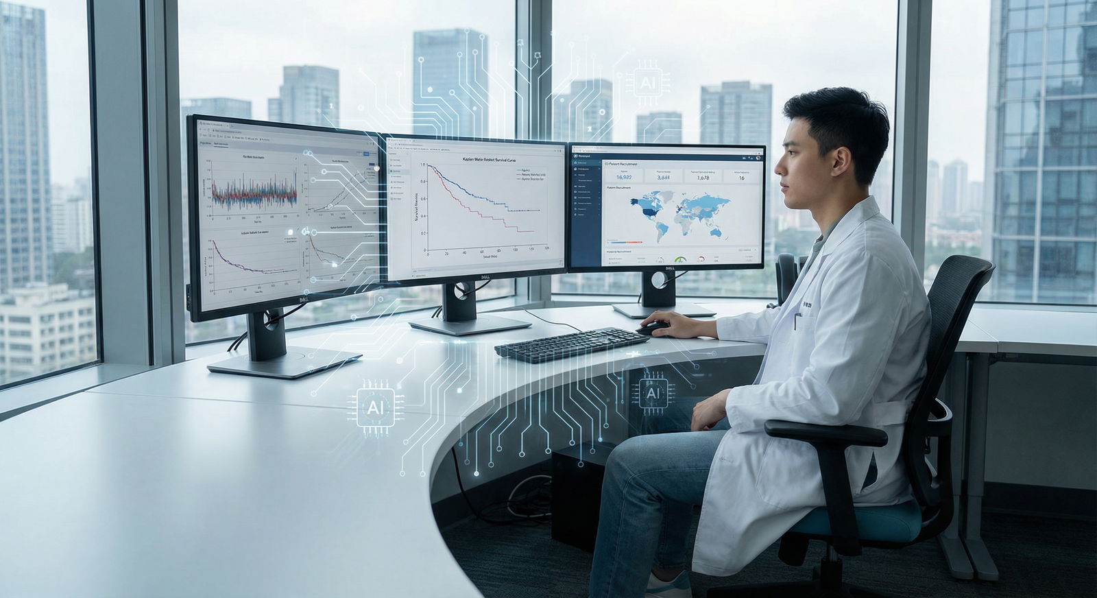 Medical researcher analyzing digital clinical trial data - Clinical Trials for Mastering Clinical Trials: Essential Insights