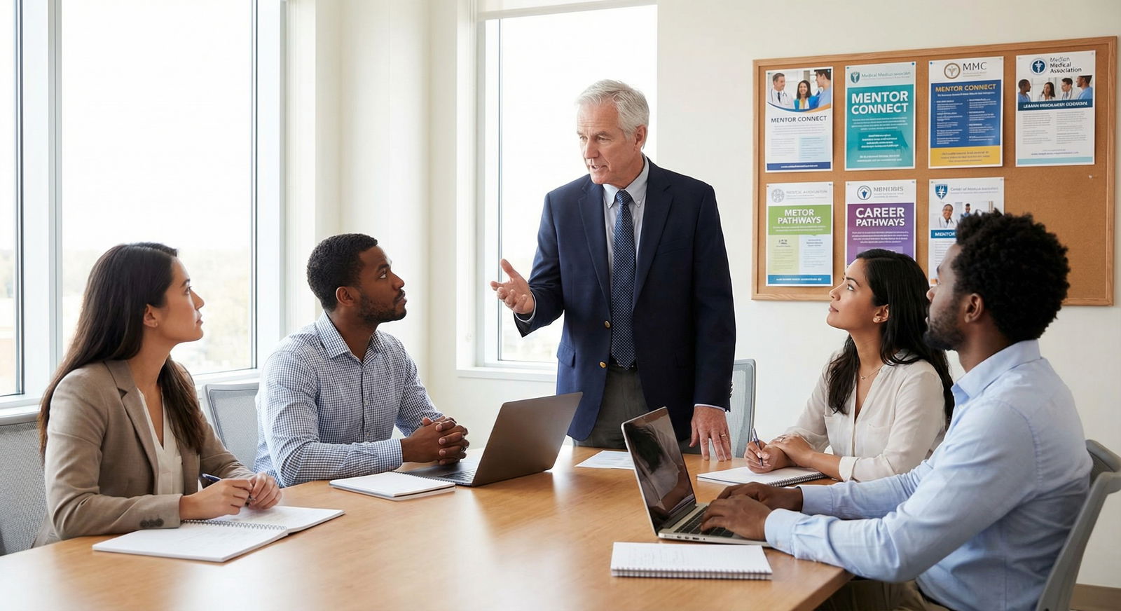 Medical mentor guiding students in a student organization meeting - Medical Networking for Boost Your Medical Career: Network