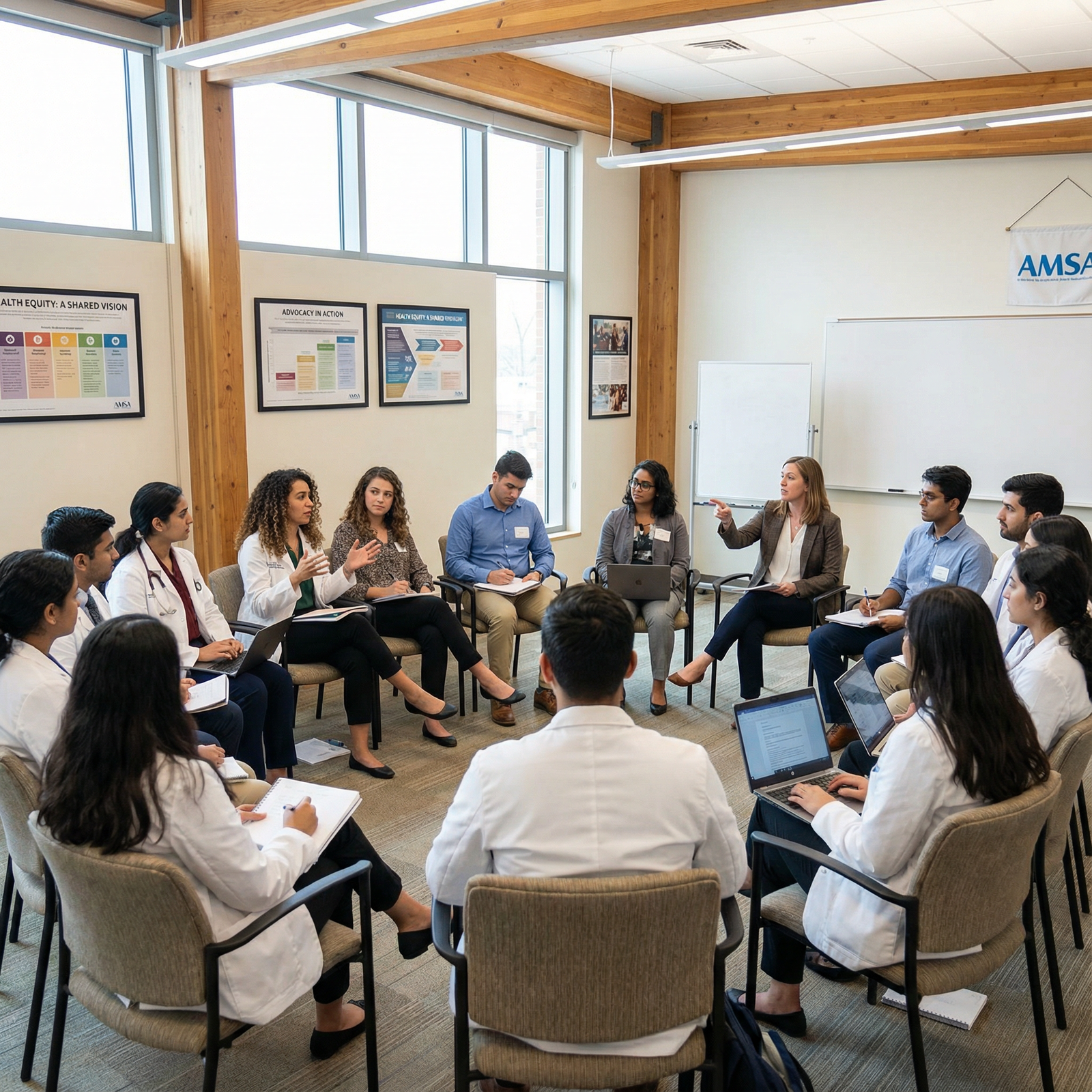 AMSA advocacy training session with students engaging in policy discussion AMSA advocacy training session with students engaging in policy discussion - Medical Education for Unlocking Medical Success: