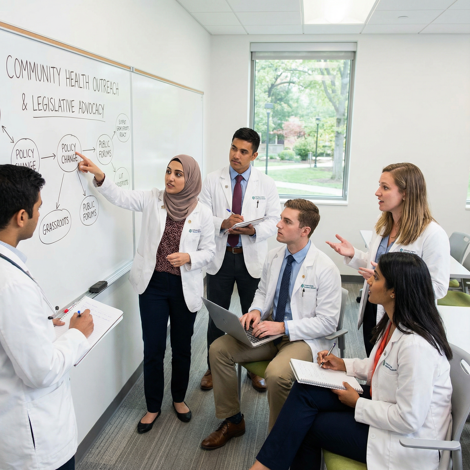 Medical students leading a community health and advocacy planning session Medical students leading a community health and advocacy planning session - Medical Education for Transform Your Medical Care