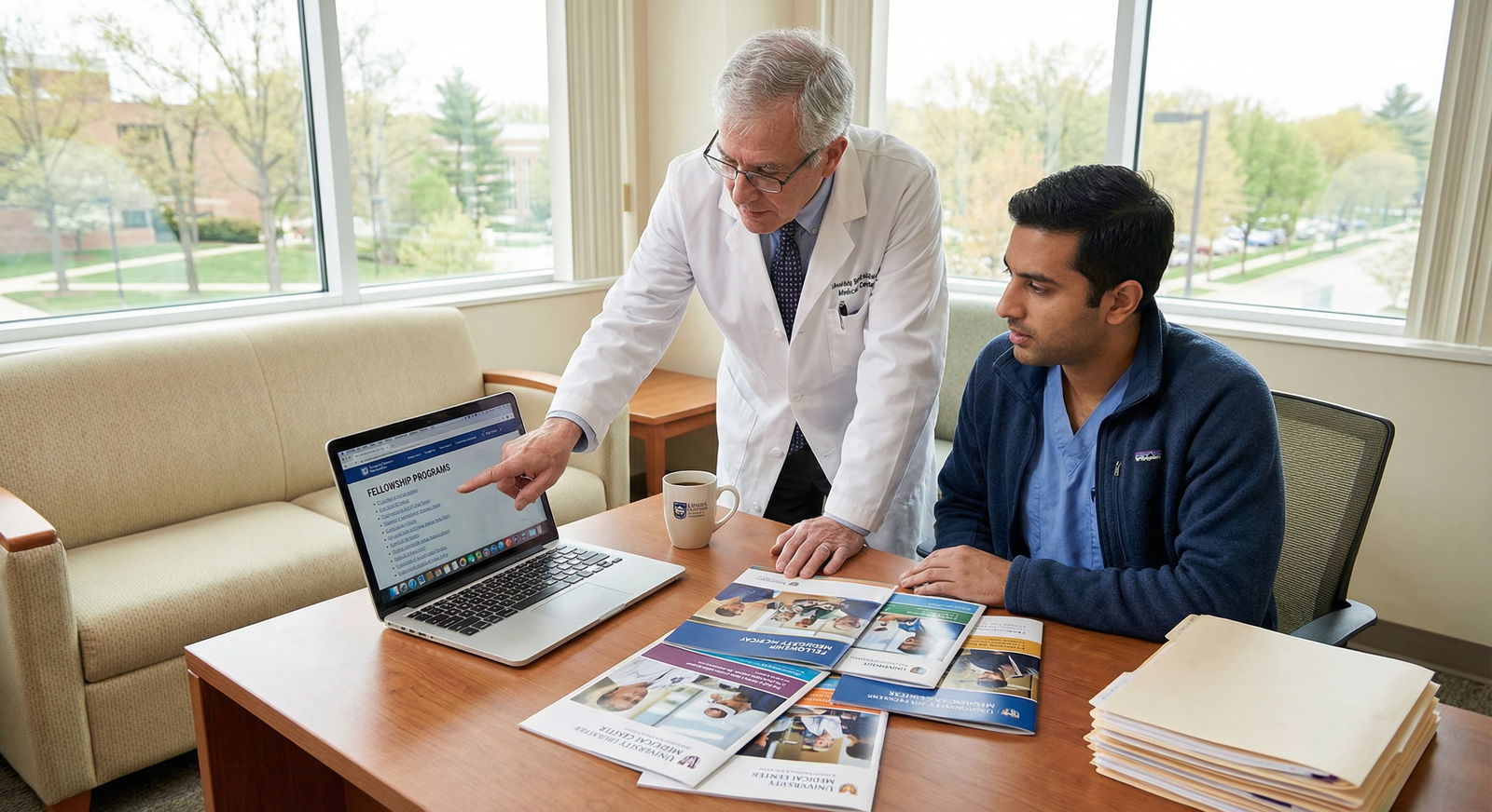 Medical fellow discussing program options with mentor Medical fellow discussing program options with mentor - Fellowship Tips for Essential Fellowship Application Tips for Aspirin