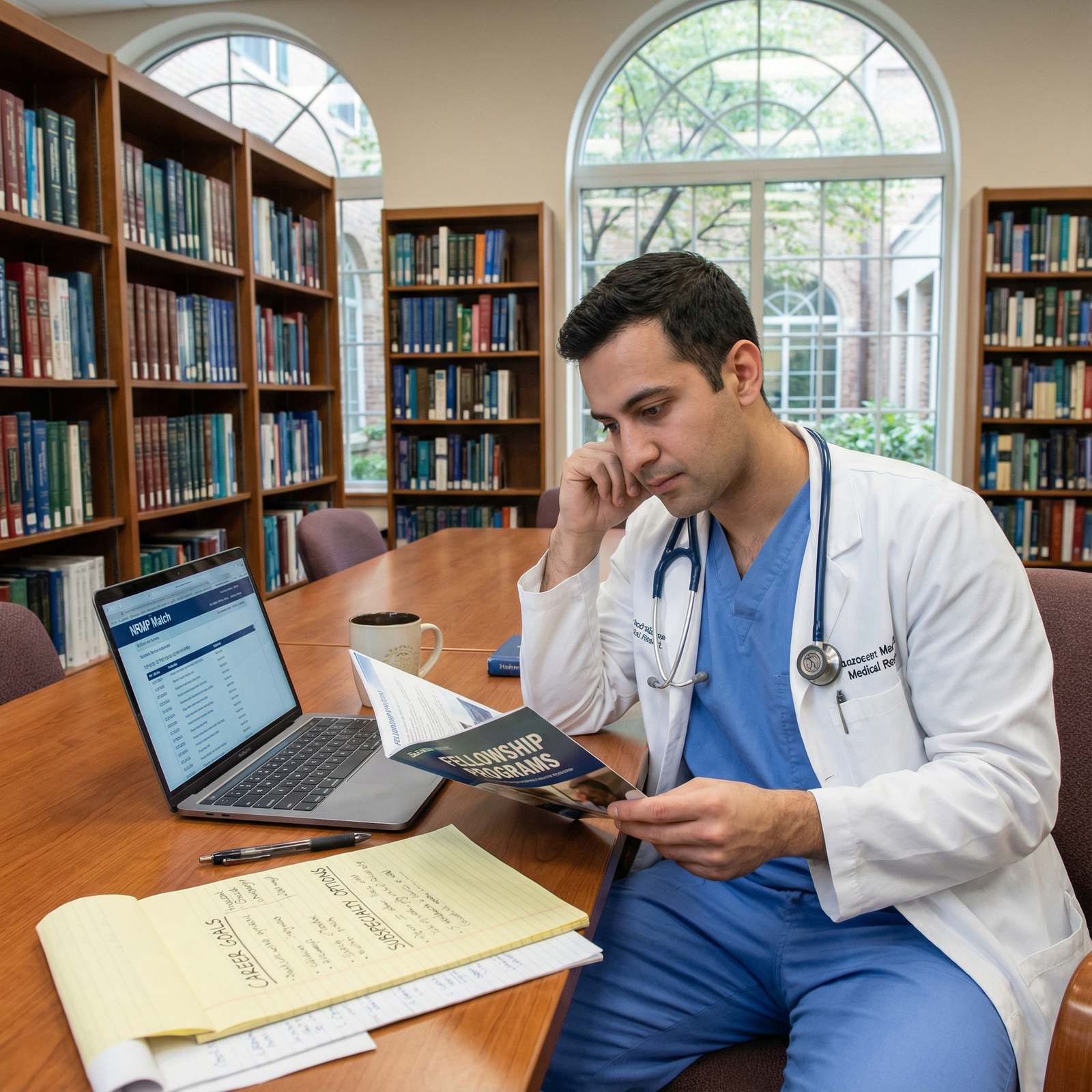 Resident reflecting on fellowship options and planning career development - Fellowship Match for Mastering the Fellowship Mat