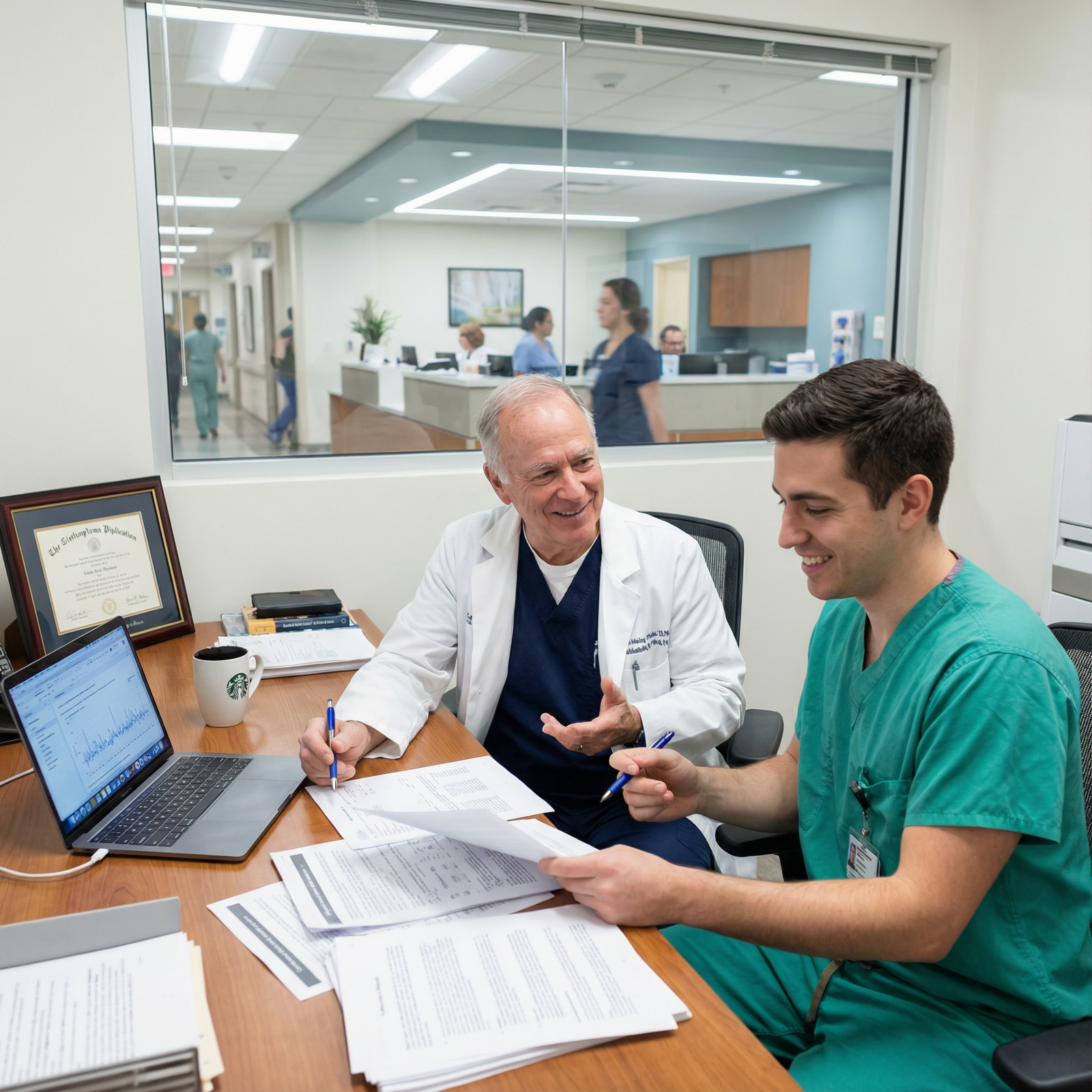 Medical resident meeting with attending physician about fellowship recommendation letter - Fellowship Applications for Master