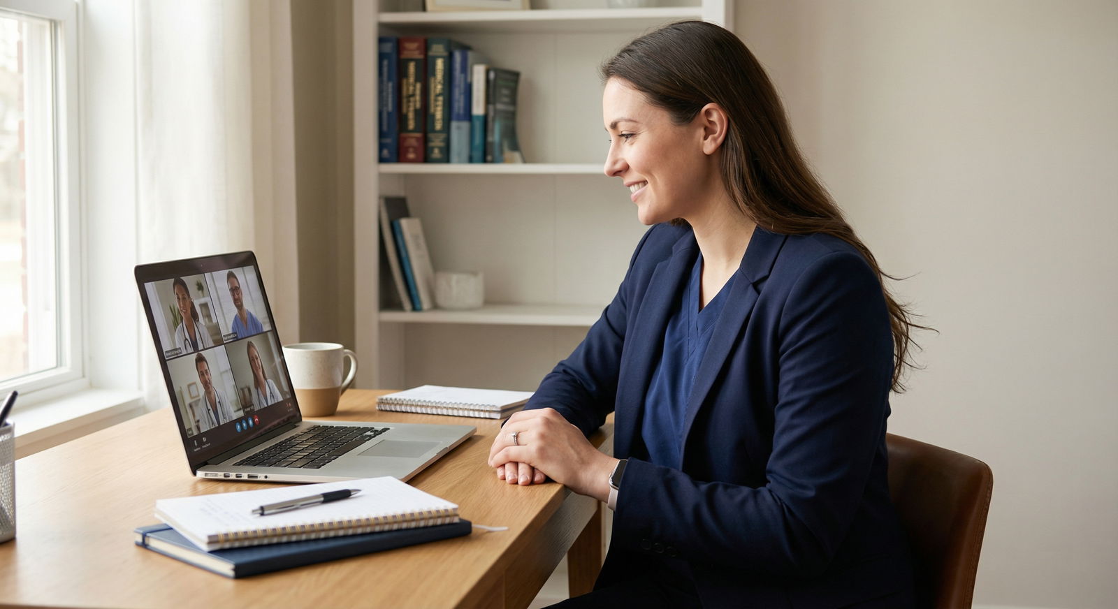 Resident physician participating in a virtual fellowship interview - fellowship applications for Mastering Your Fellowship Ap