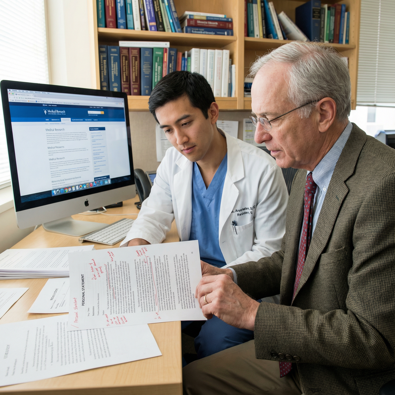 Resident reviewing fellowship personal statement with mentor Resident reviewing fellowship personal statement with mentor - Fellowship Applications for Avoid These Common Mistakes in You