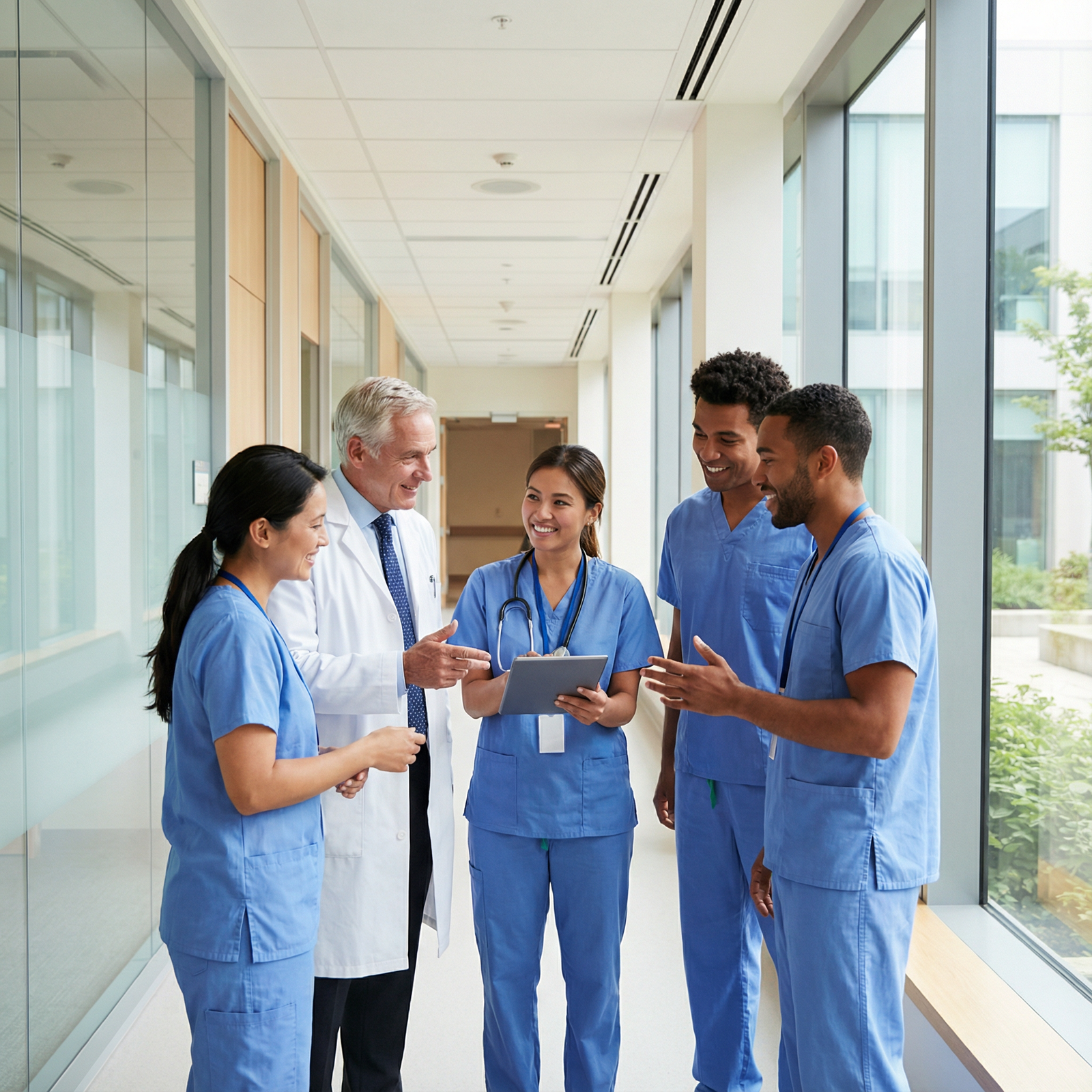 Resident physicians collaborating on rounds - Networking for Mastering Networking During Your Intern Year for Medical Success