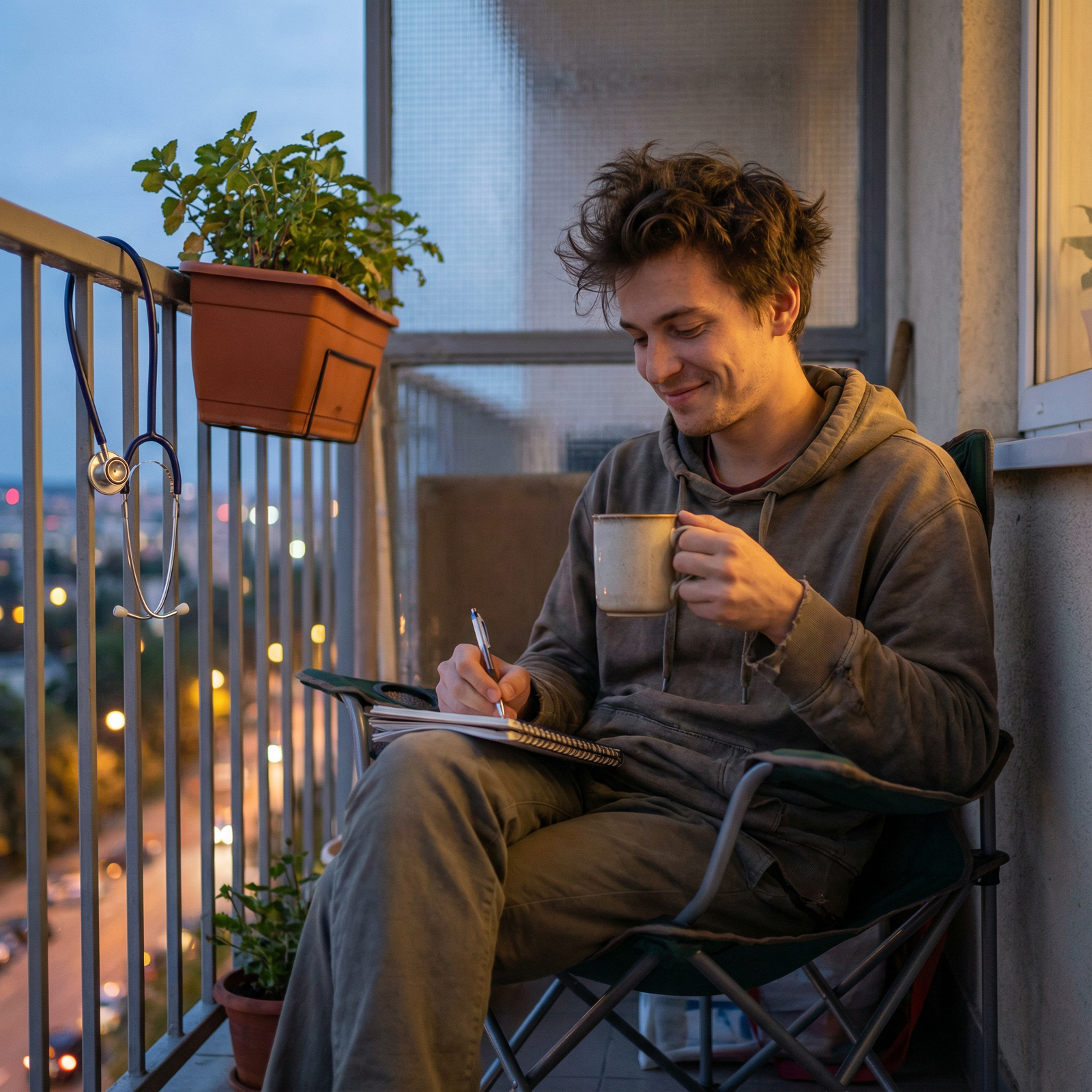 Medical intern practicing self-care after hospital shift - Medical Internship for Essential Tips for Medical Interns: Thrivin