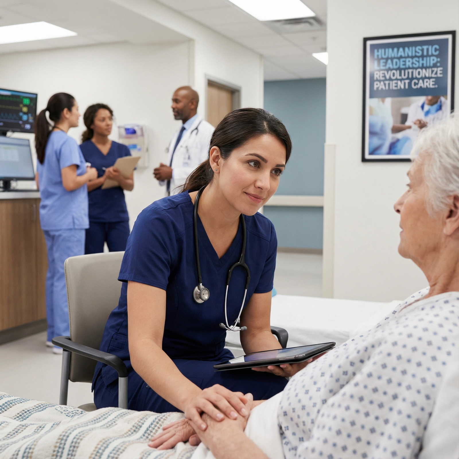 Resident physician practicing empathetic patient care - Humanistic Leadership for Embracing Humanistic Leadership: Revolution