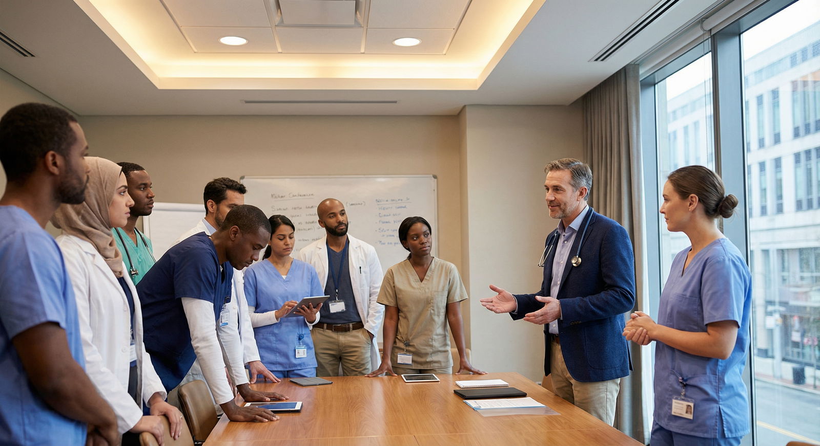 Healthcare team debrief highlighting humanistic leadership - Humanistic Leadership for Embracing Humanistic Leadership: Revol