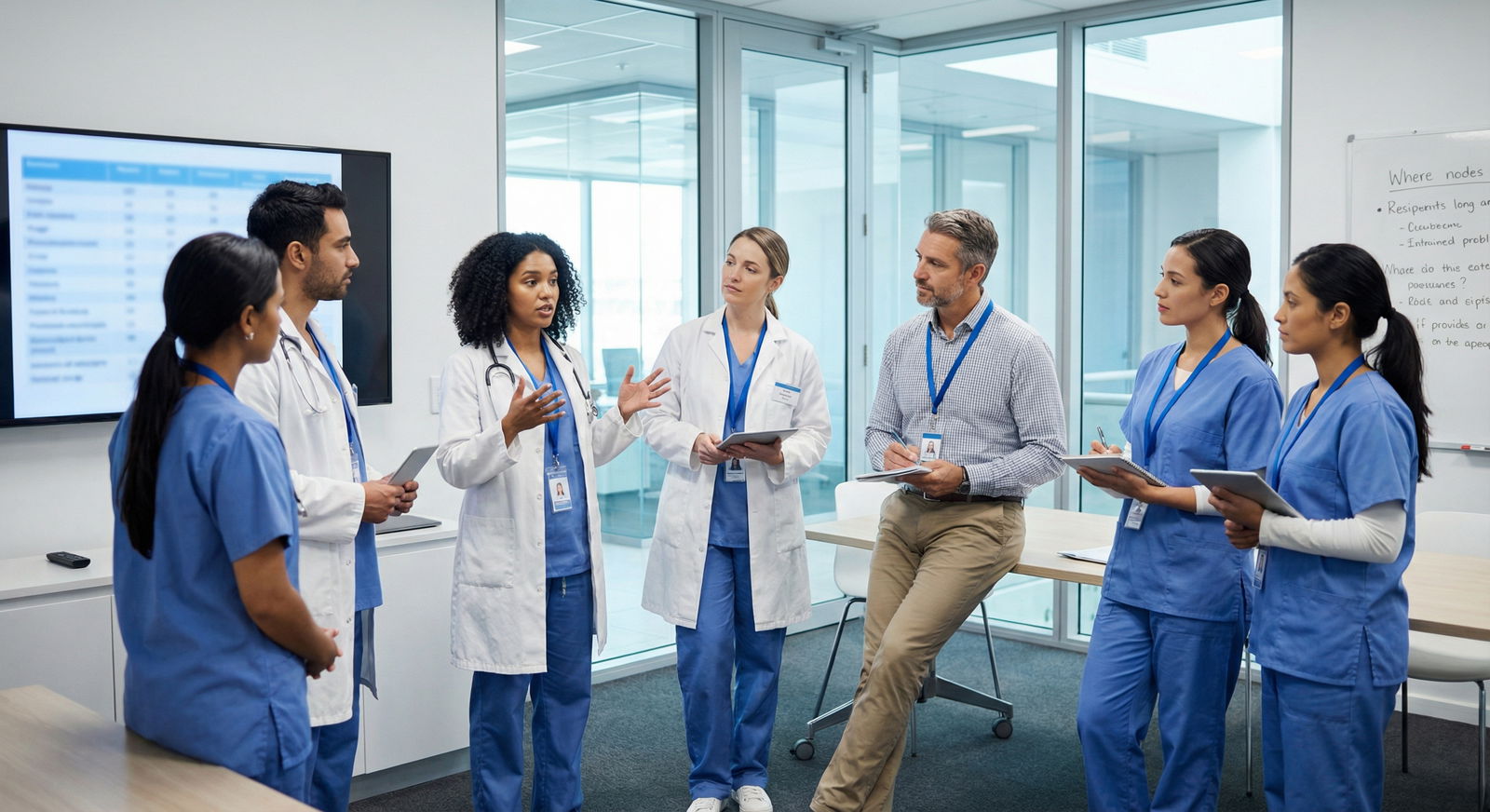 Medical team debriefing and discussing communication strategies Medical team debriefing and discussing communication strategies - Medical Leadership for Mastering Effective Communication fo