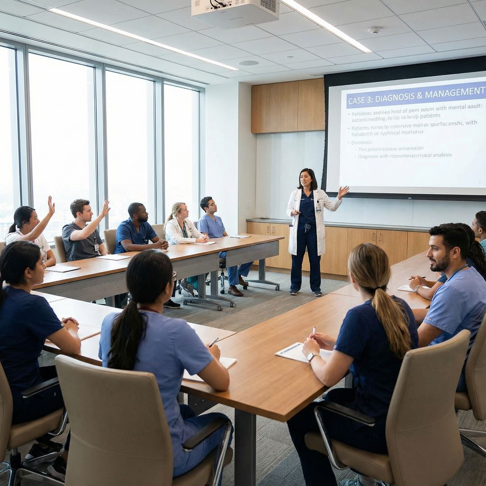 Chief resident organizing teaching conference for residents - Medical Leadership for The Essential Role of Chief Residents in