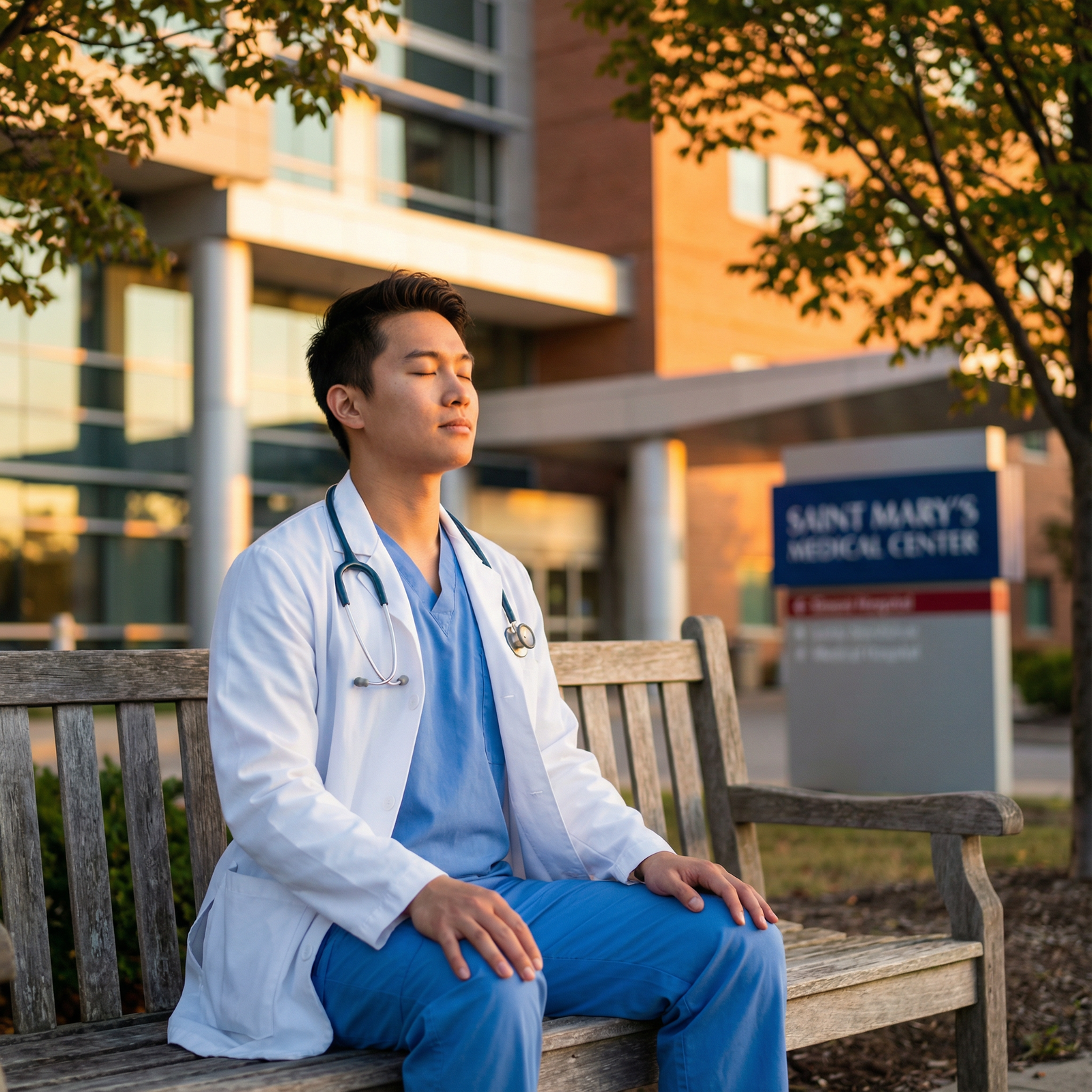 Physician practicing mindfulness for stress management - Burnout for Exploring Burnout in Healthcare: Causes, Impacts, and So