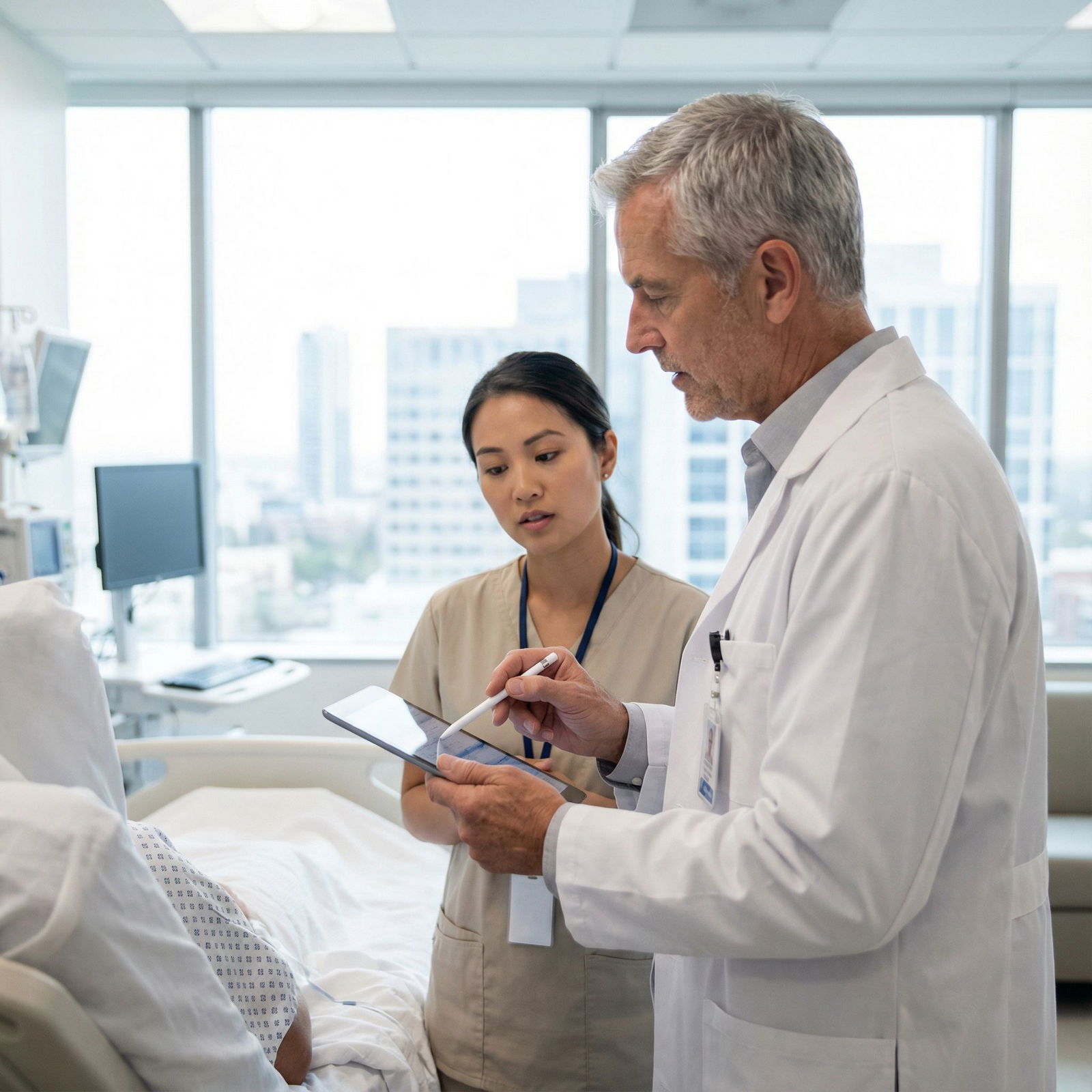 Resident receiving feedback from attending physician during rounds Resident receiving feedback from attending physician during rounds - Effective Communication for Mastering Communication Skil