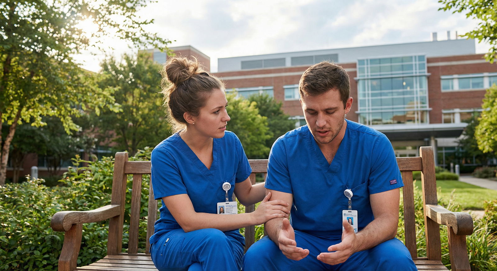 Medical residents supporting each other during a break Medical residents supporting each other during a break - Residency for Mastering Relationship Building in Residency: Networki