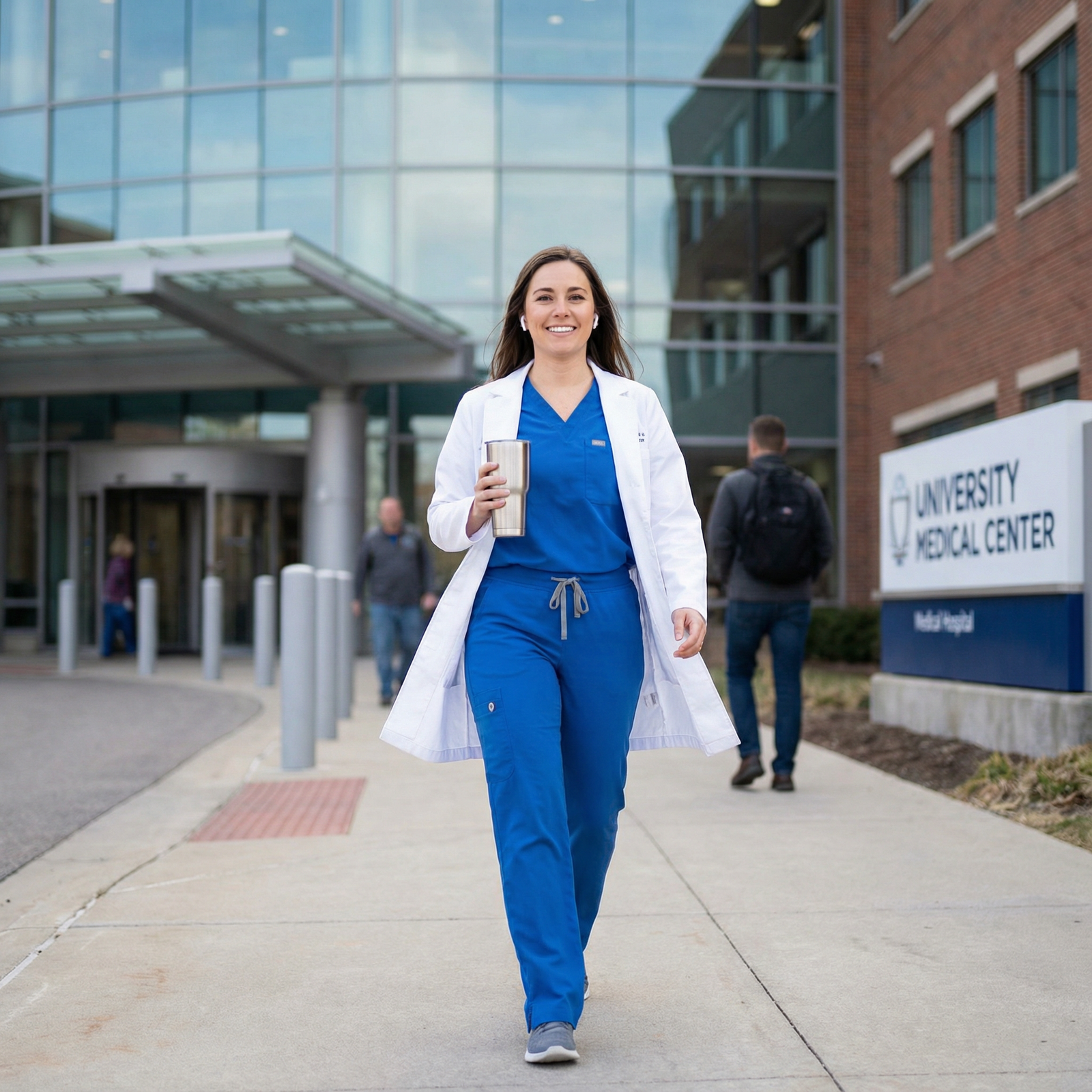 Medical resident taking a short walk outside the hospital Medical resident taking a short walk outside the hospital - Self-Care for Essential Self-Care Strategies for Medical Resident