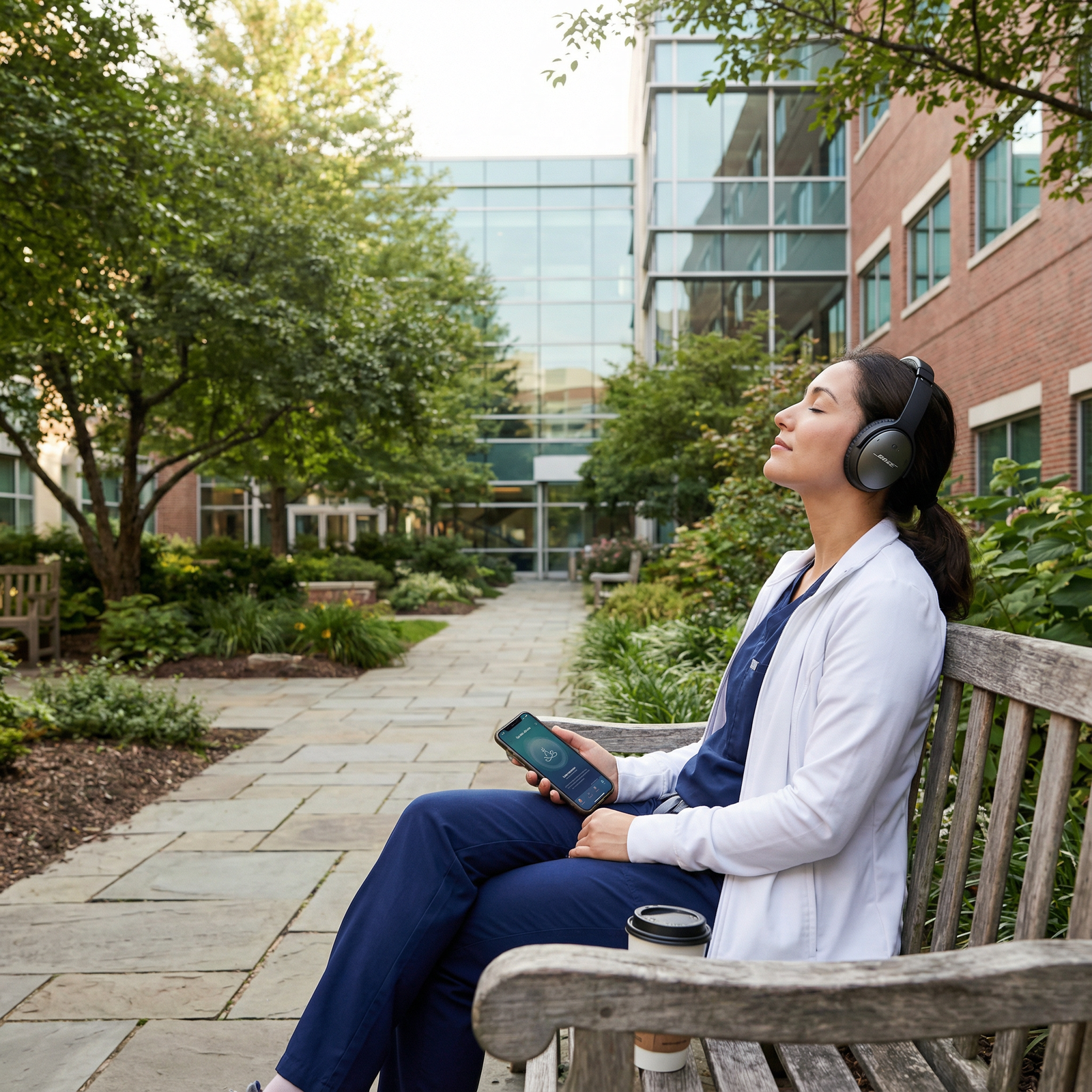 Resident taking a mindfulness break with wellness apps Resident taking a mindfulness break with wellness apps - Residency for Essential Tech Tools for Medical Residents: Boost Prod