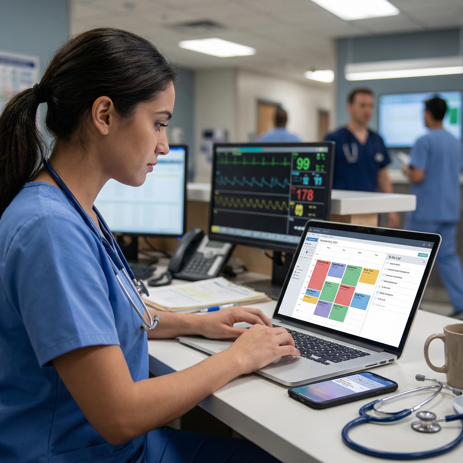 Resident physician using digital calendar and task list Resident physician using digital calendar and task list - Time Management for Unlocking Success: Time Management Strategies f