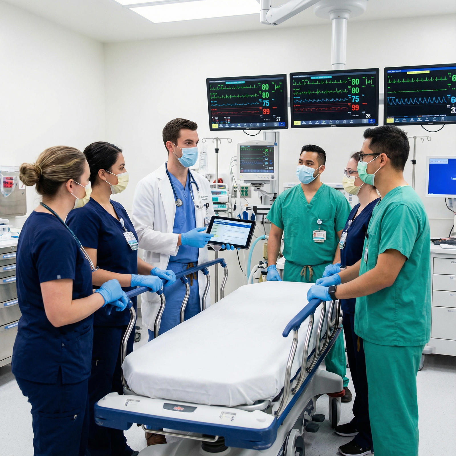 Medical team using structured communication tools during a code - Crisis Communication for Mastering Crisis Communication in