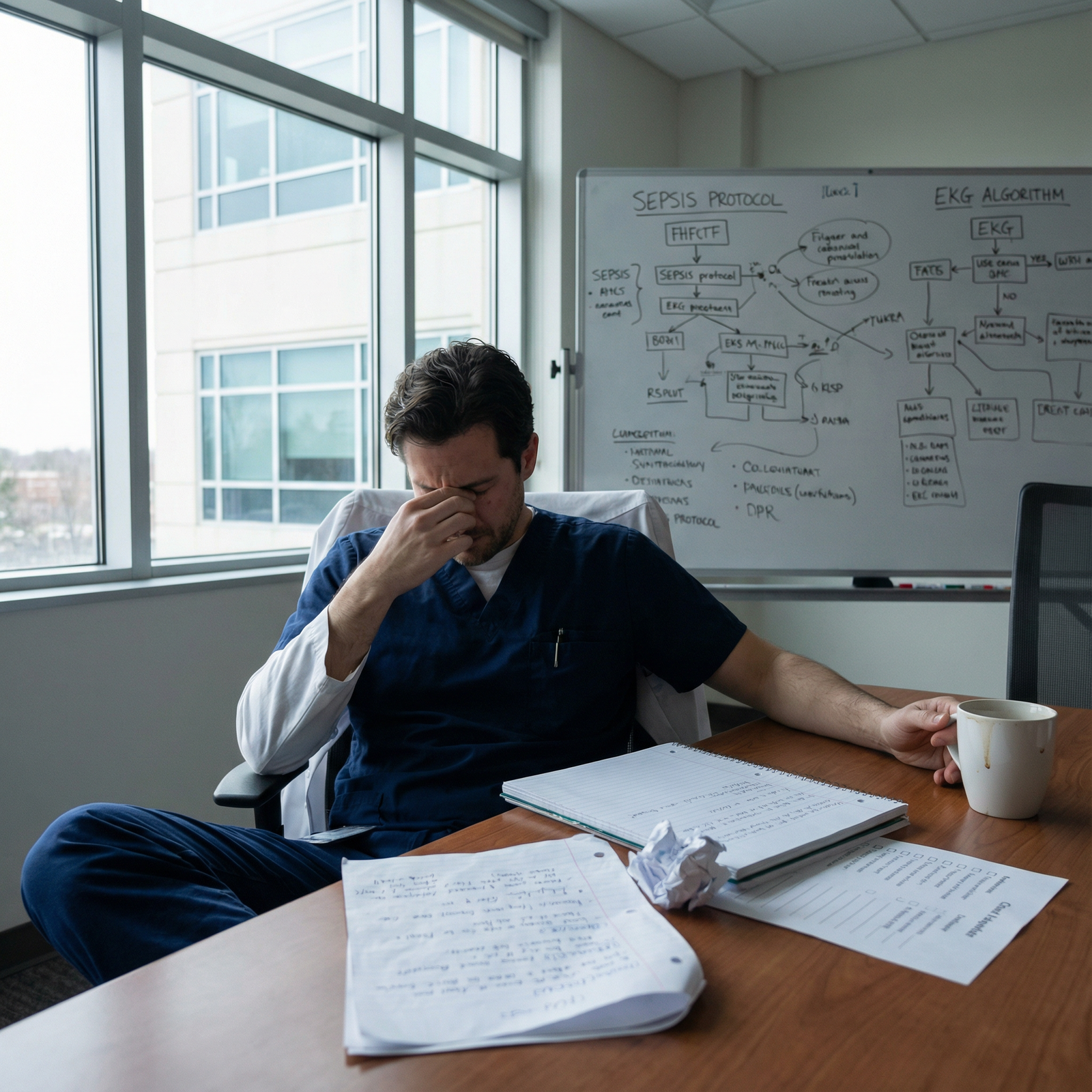 Resident debriefing and reflecting after an overnight on-call shift - Medical Residency for Mastering On-Call Challenges: Inn